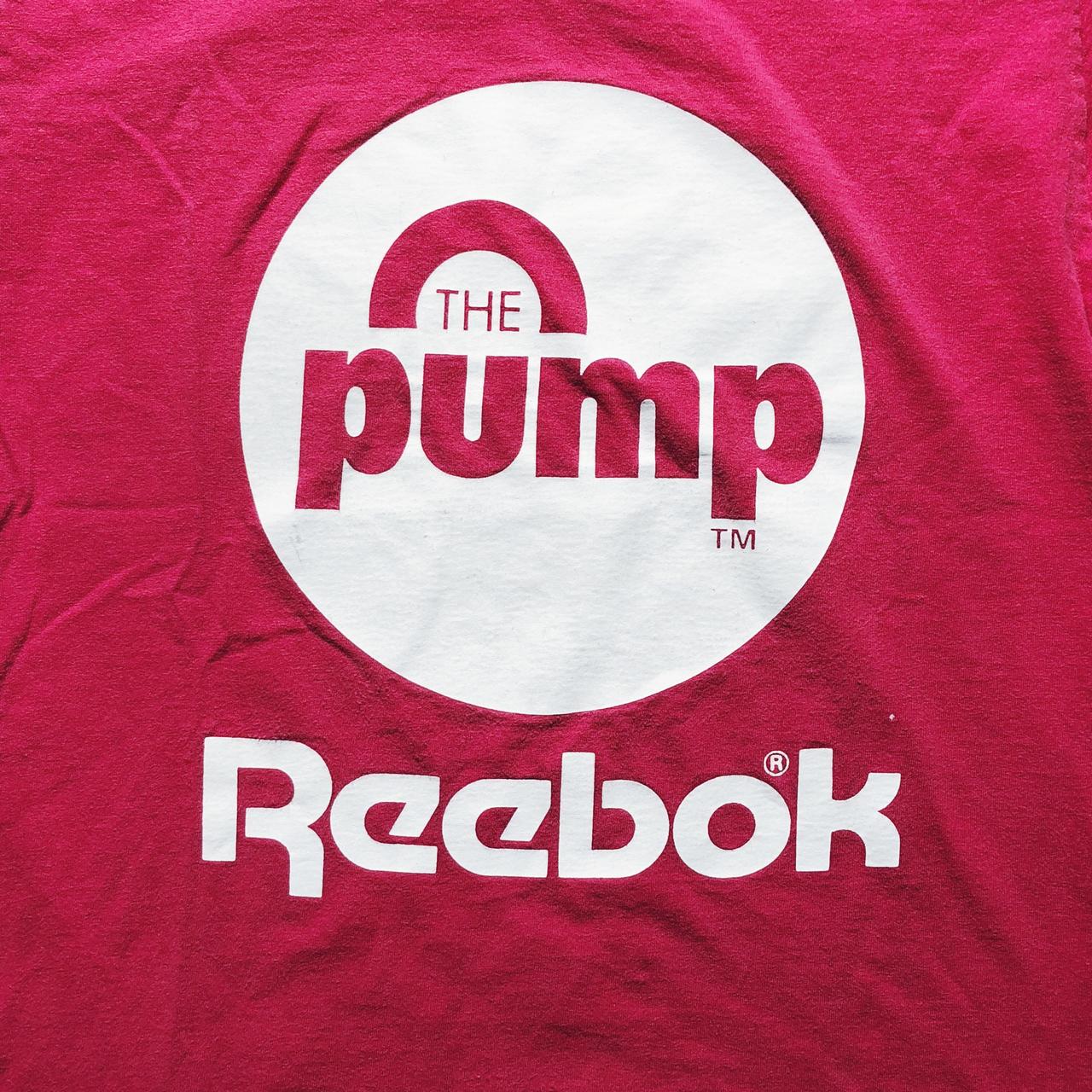 Vintage 80's Reebok pump shoes T-shirt. Size:... - Depop