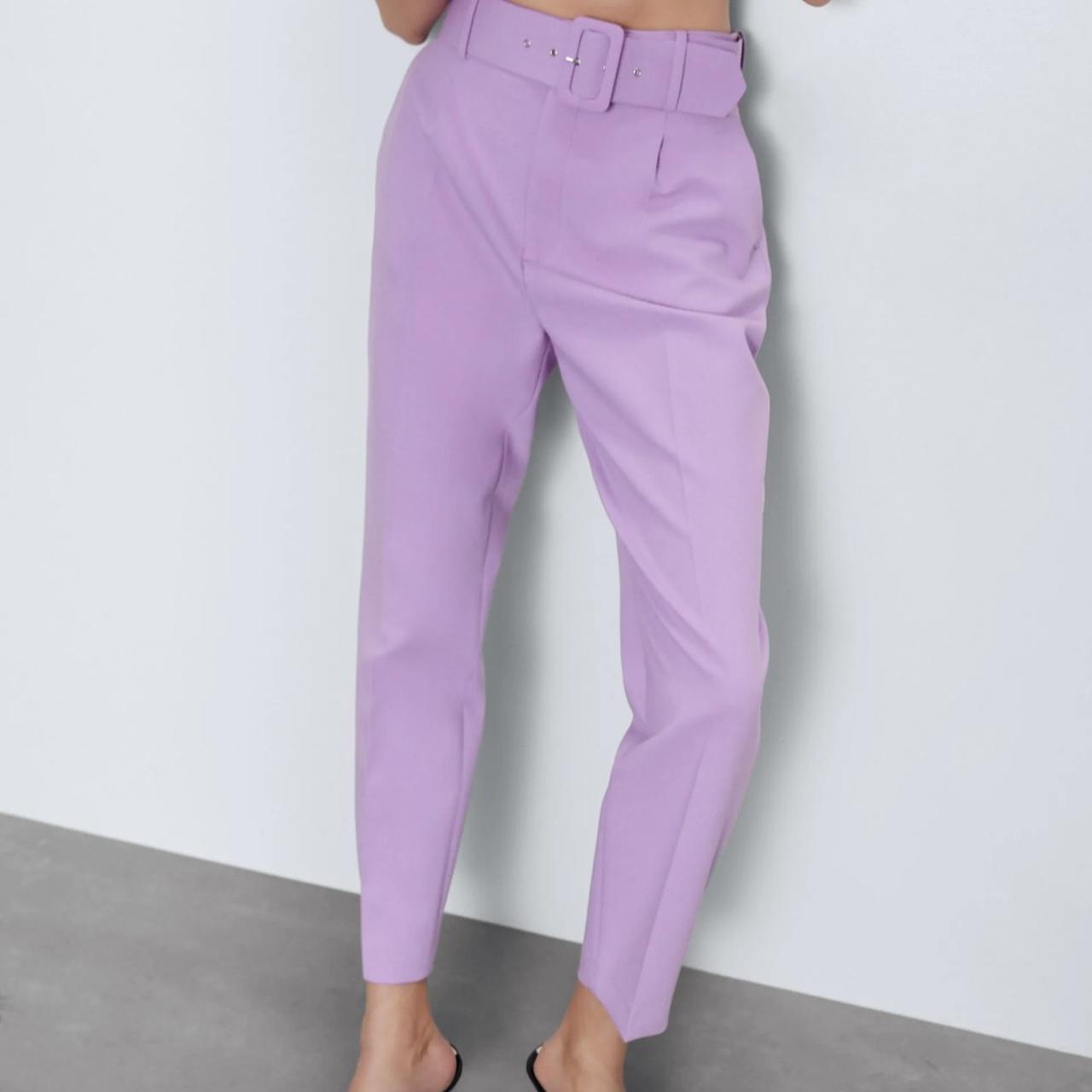 ZARA LILAC CO Ord Suit V Neck Blazer And High Waist Trousers With Belt Size  XS 6999  PicClick UK