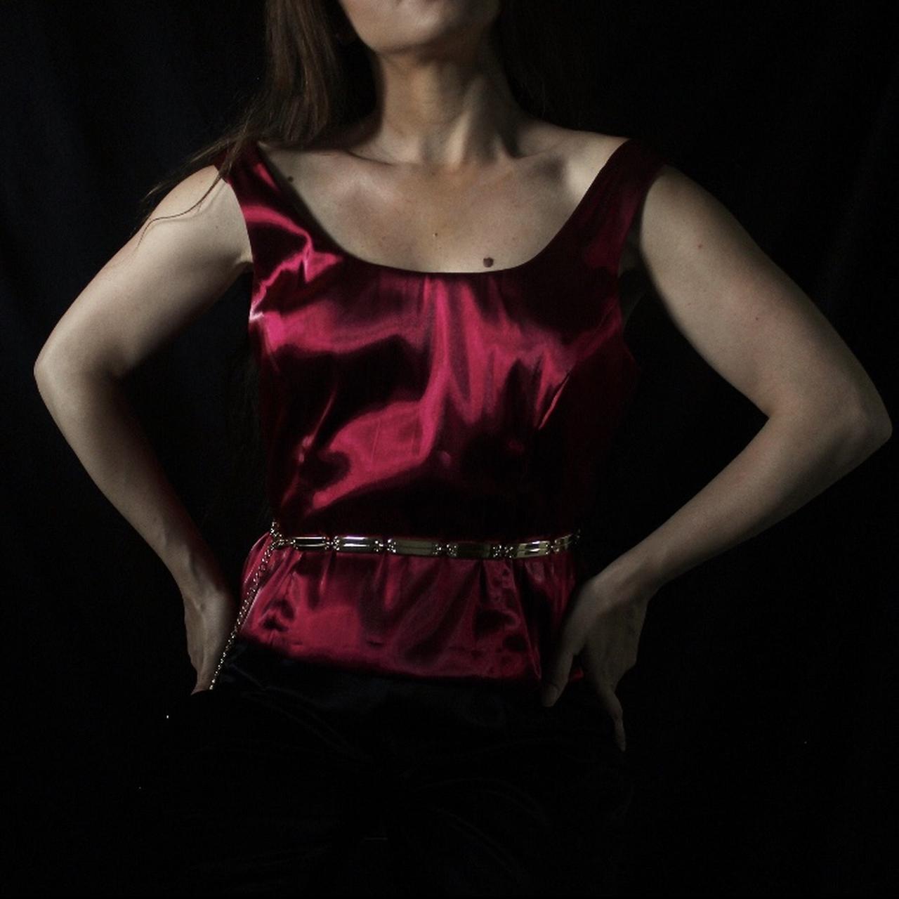 The Crimson Tank. A stunning 90's metallic tank in a... - Depop