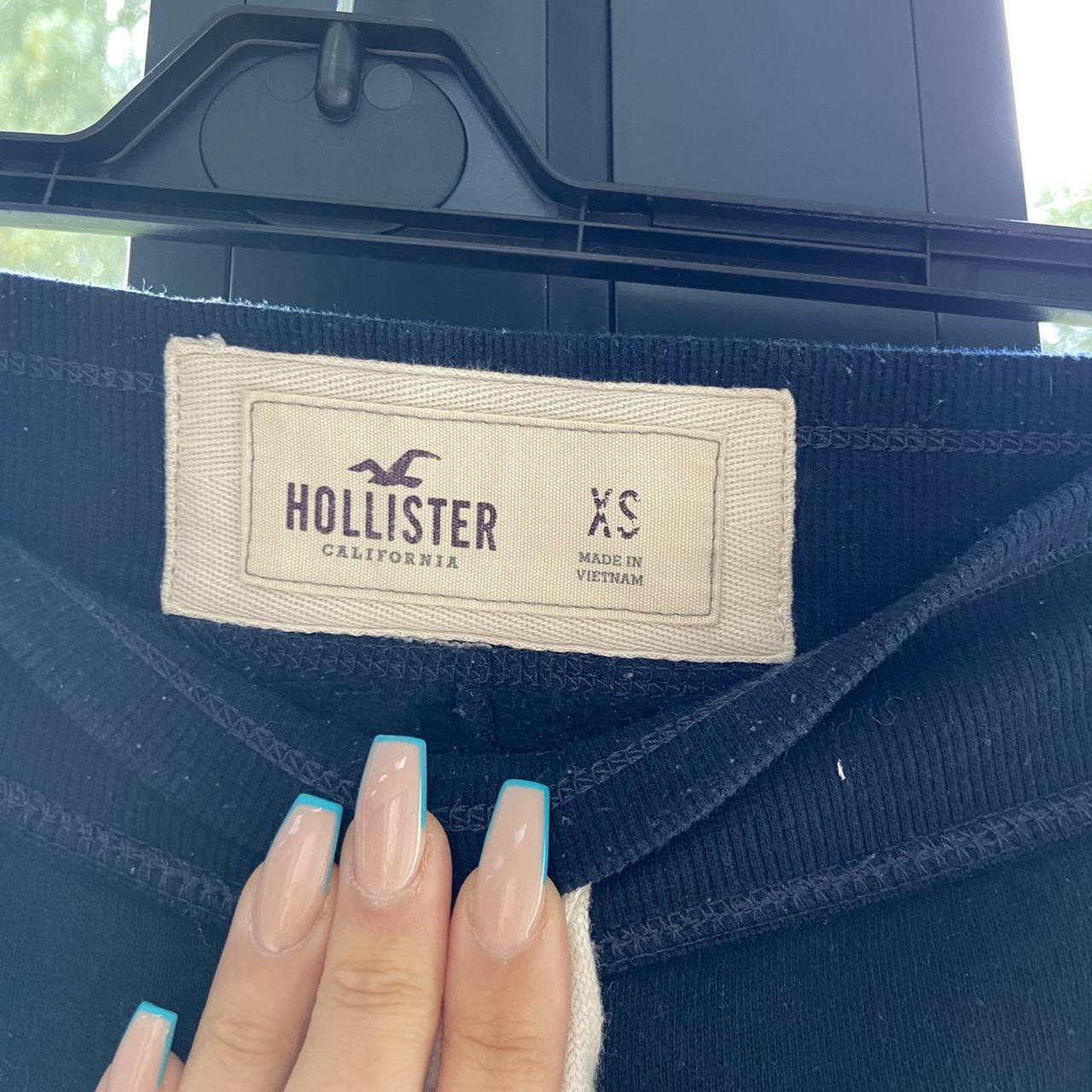 hollister slogan navy low waist joggers with - Depop