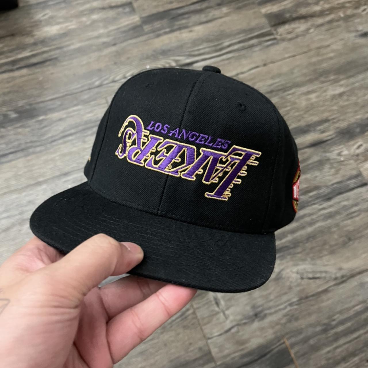 Uniform Studios Snapback Upside Down Lakers... - Depop