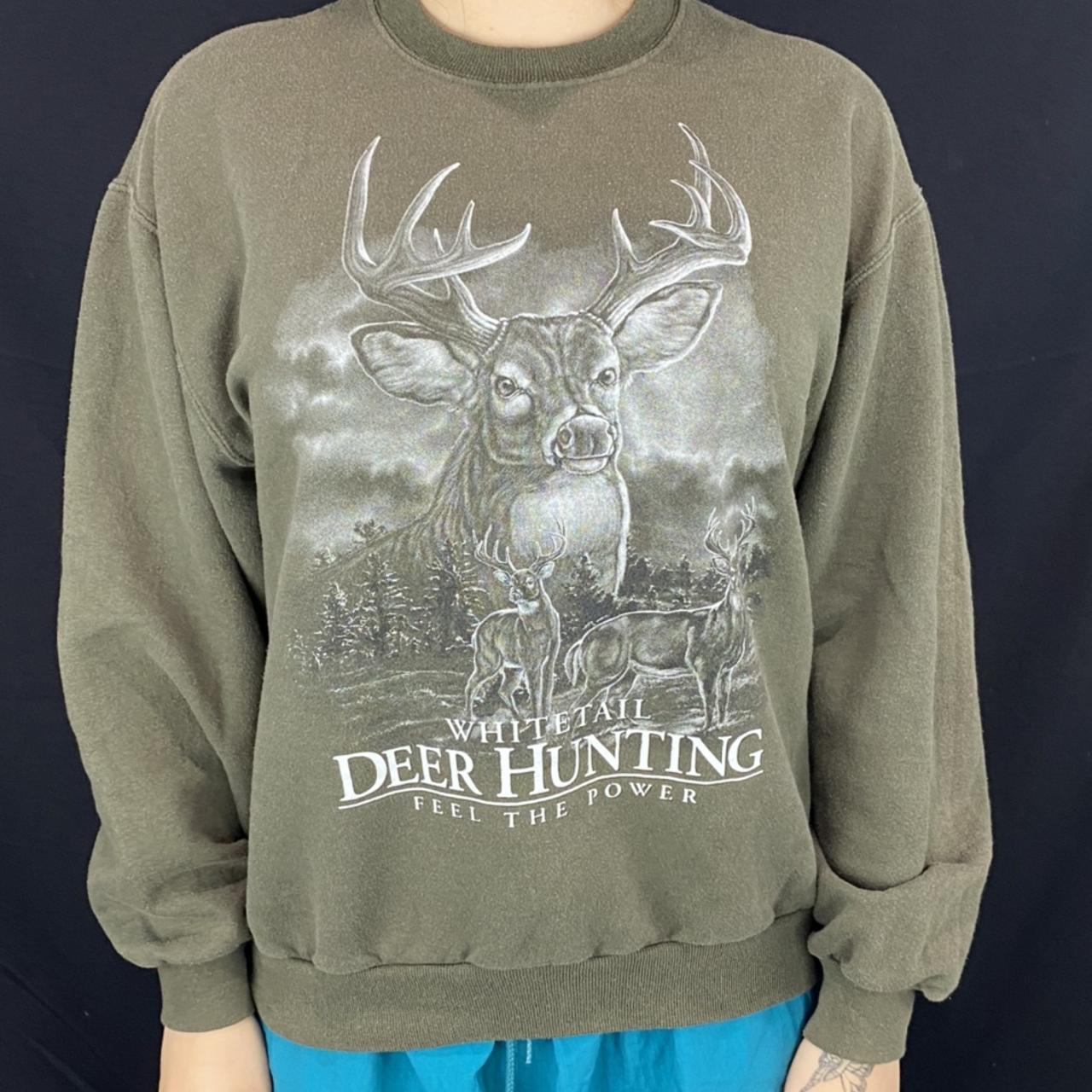 Vintage Y2K White Tail Deer Hunting 🦌 Crewneck... - Depop