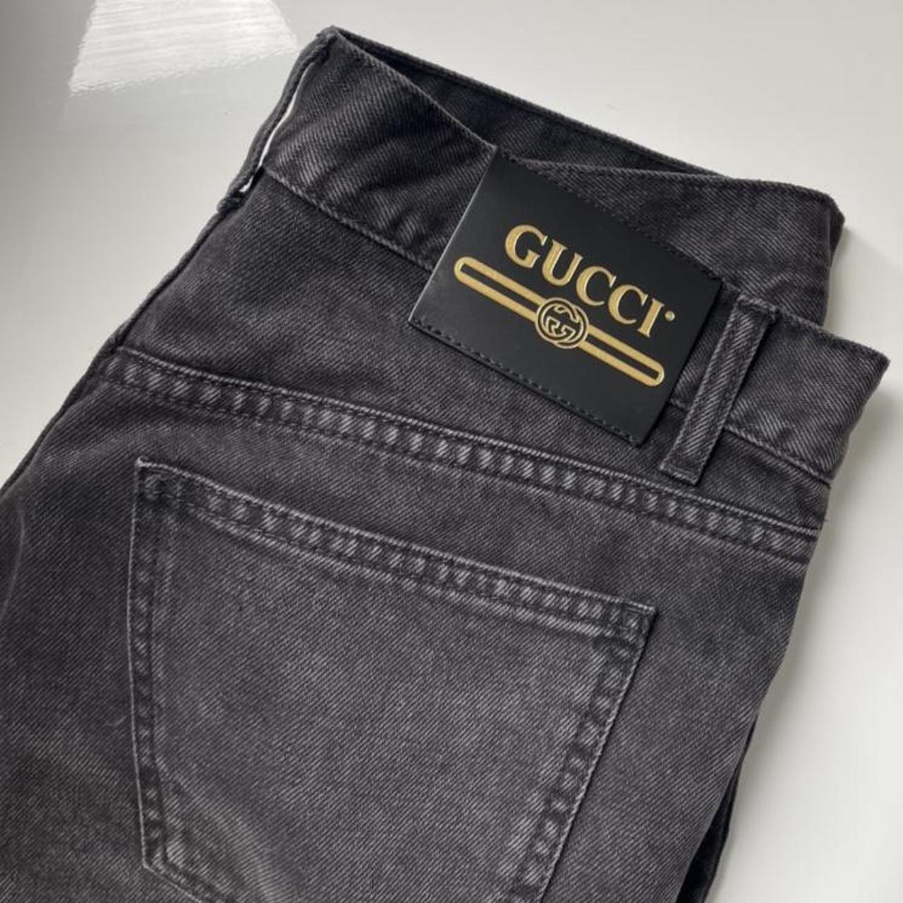 Authentic Gucci Denim Shorts in Washed Black, high... - Depop