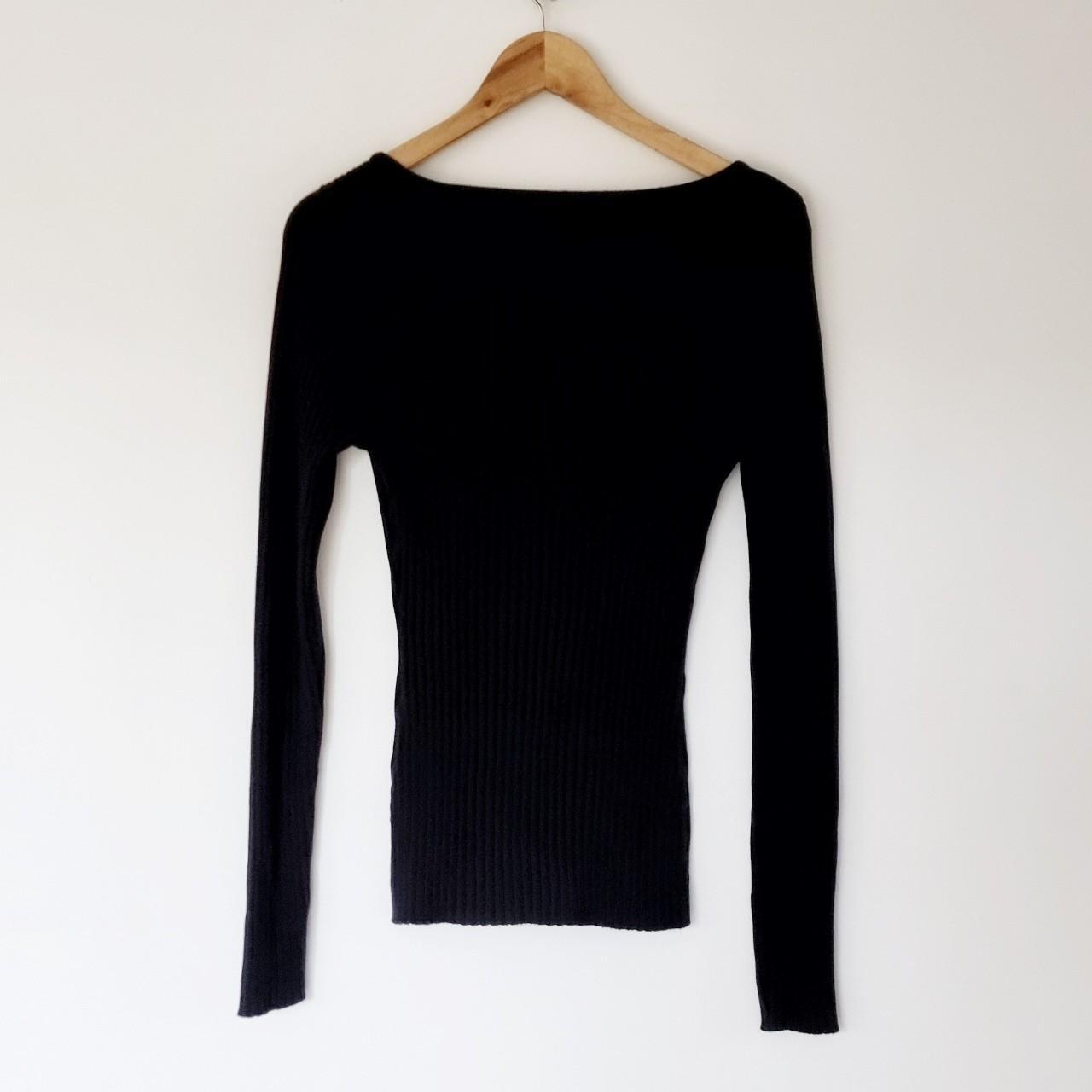 Anna Quan Mia Raven Ribbed Knit Top in Black - Size... - Depop