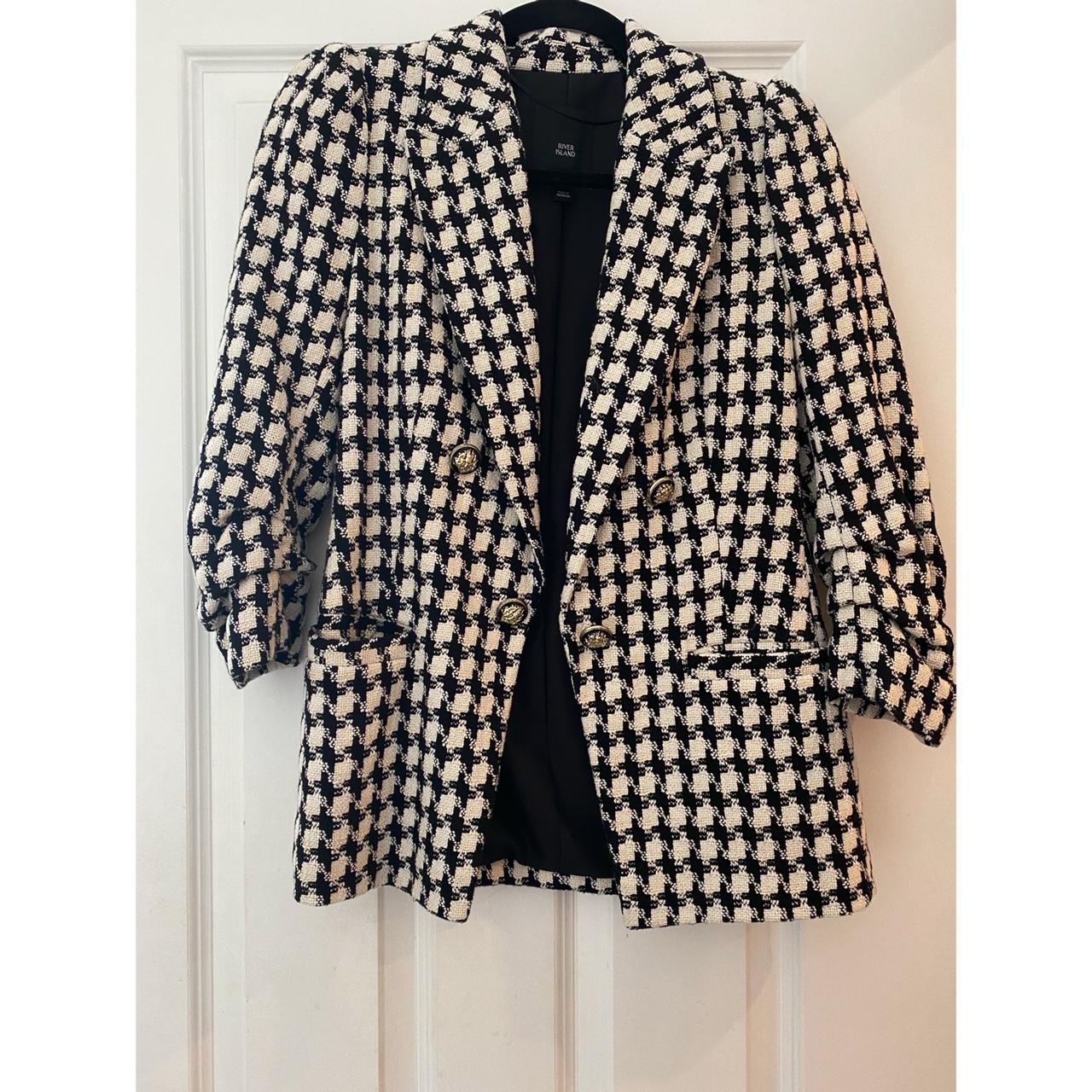 River island houndstooth hot sale blazer