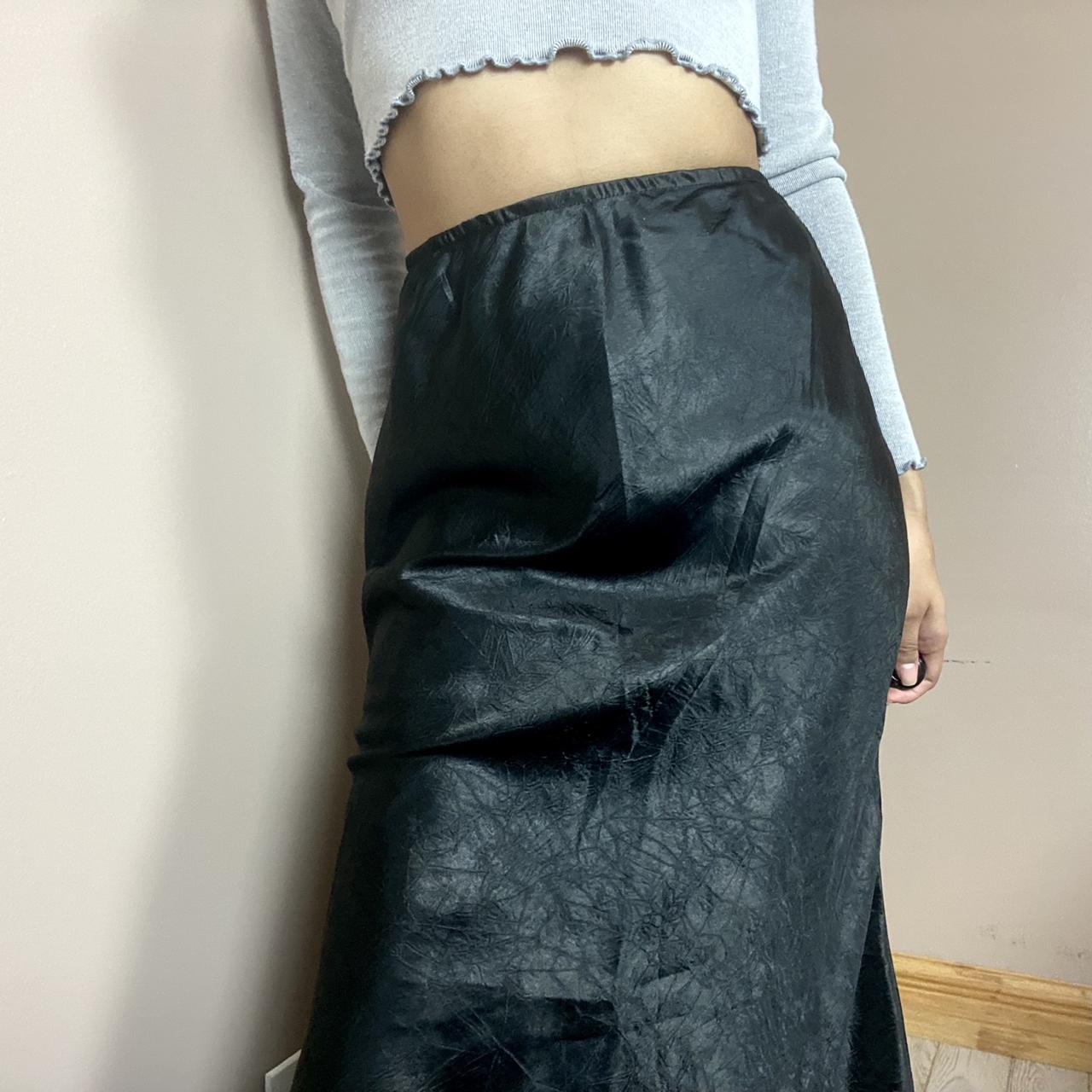 Reformation Long maxi satin black skirt Brand :... - Depop