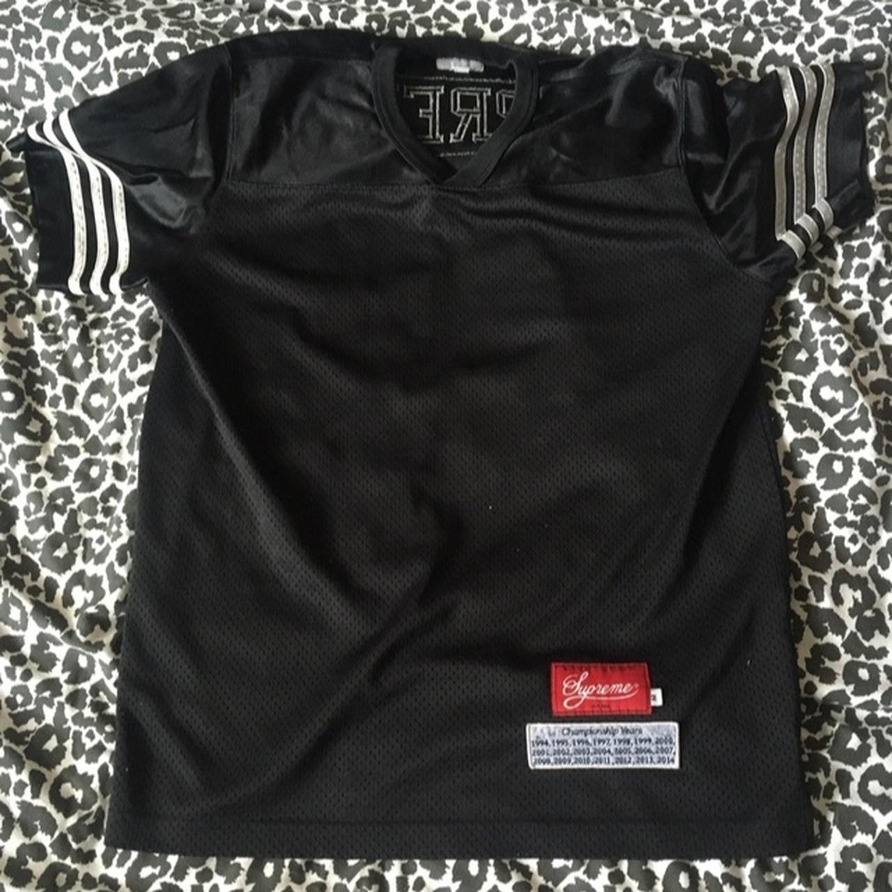 black supreme championship jersey 8/10... - Depop