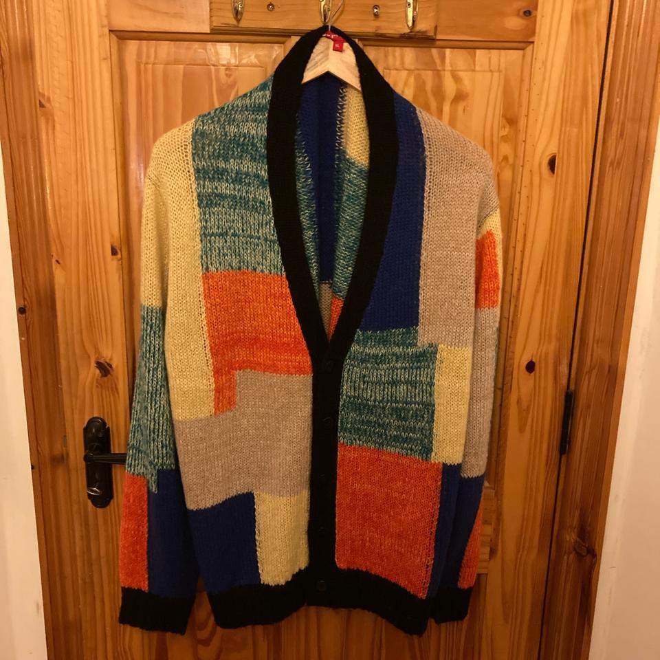 19SS Supreme Patchwork Mohair Cardigan L