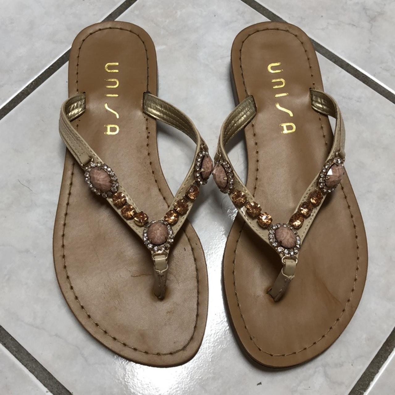 Unisa Women's Tan and Pink Sandals | Depop