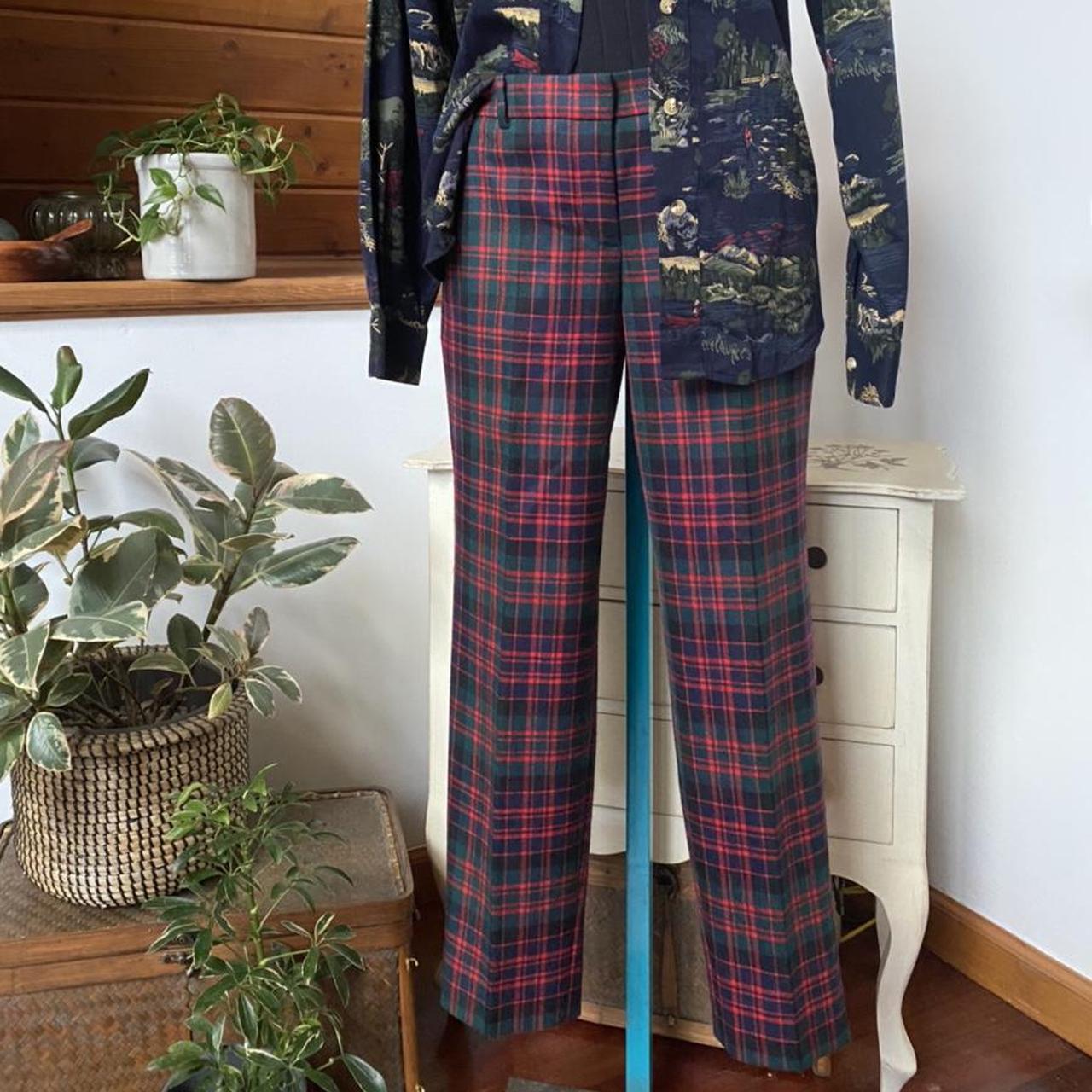 j crew green plaid pants