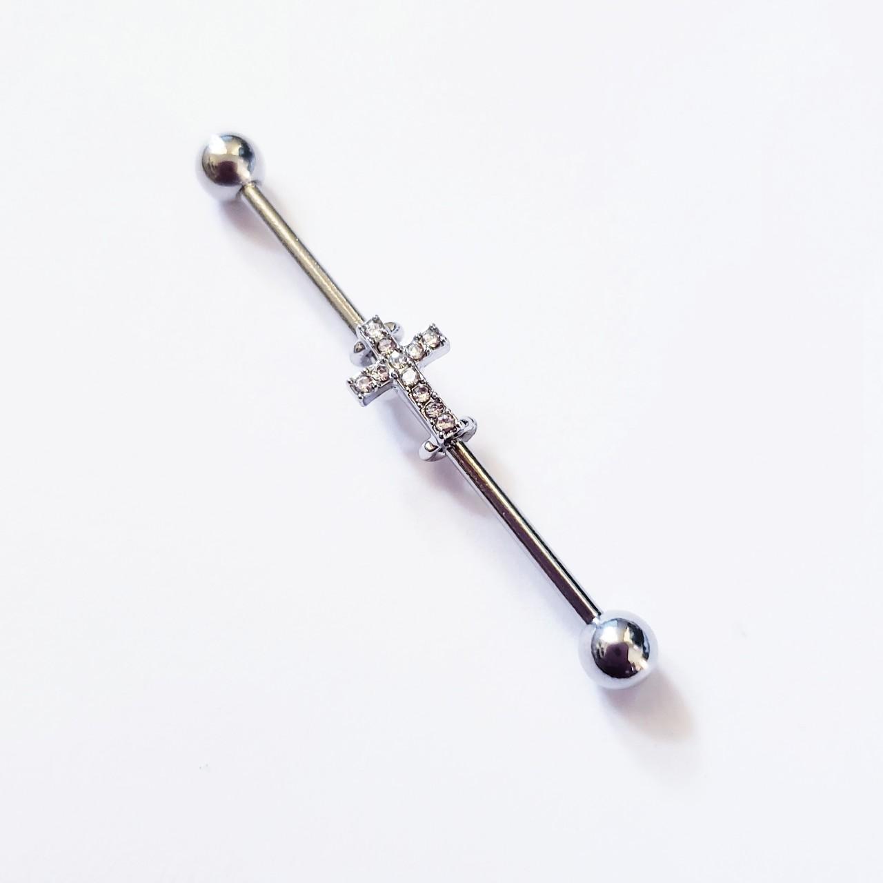 14g surgical steal industrial bar Condition: brand... - Depop