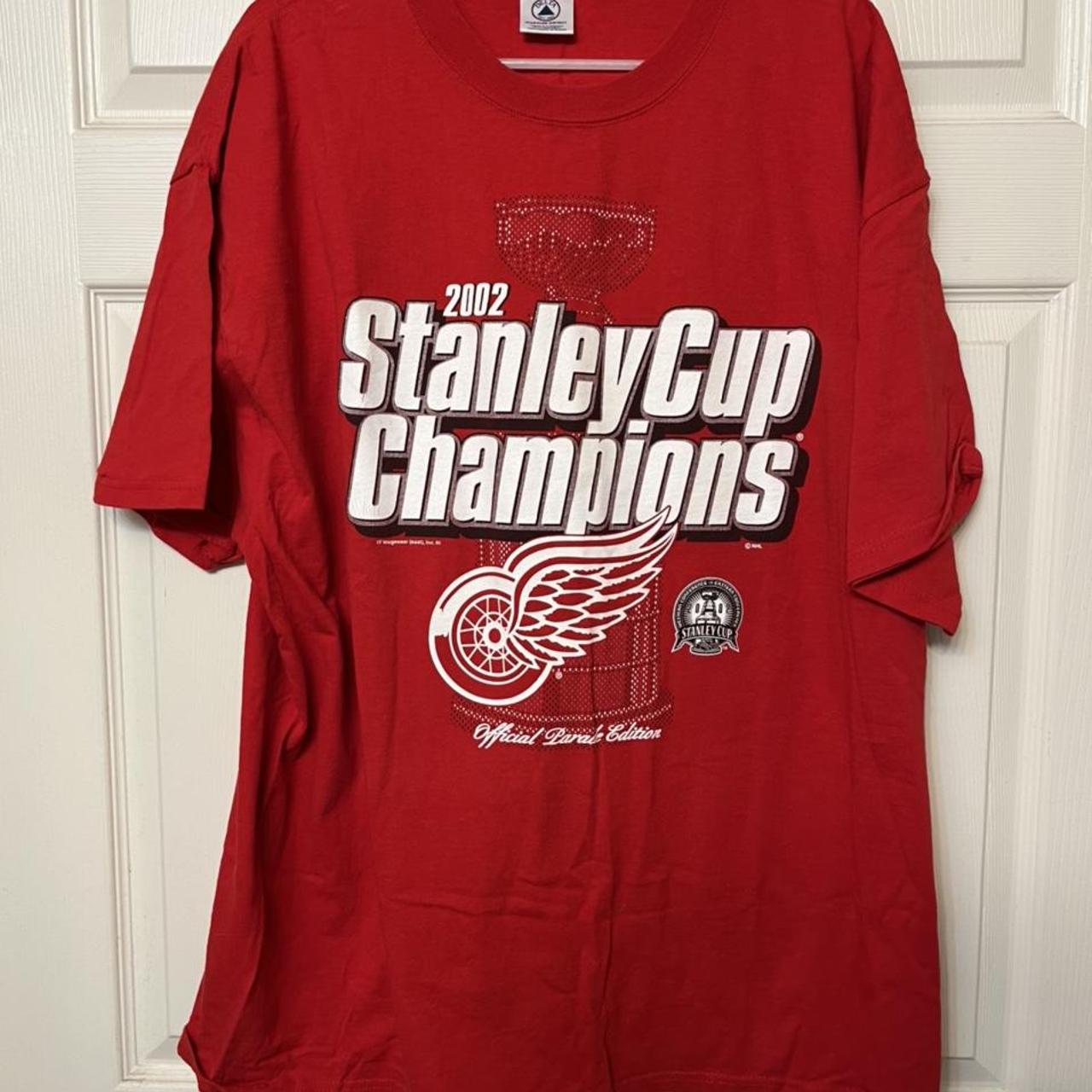 Vintage 2002 Detroit Red Wings Stanley Cup Champions... - Depop