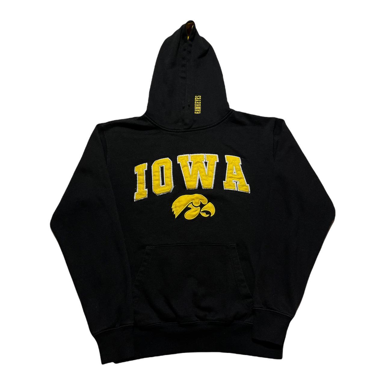 Y2K Black & Yellow Iowa Hawkeyes Hoodie Size Small,... - Depop