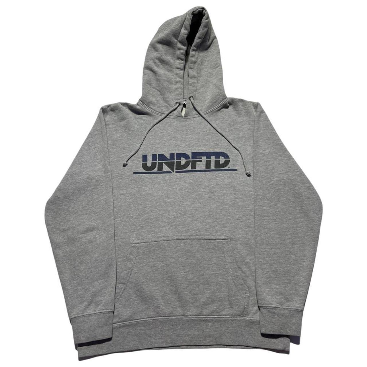 Undefeated Men's Grey and Blue Hoodie
