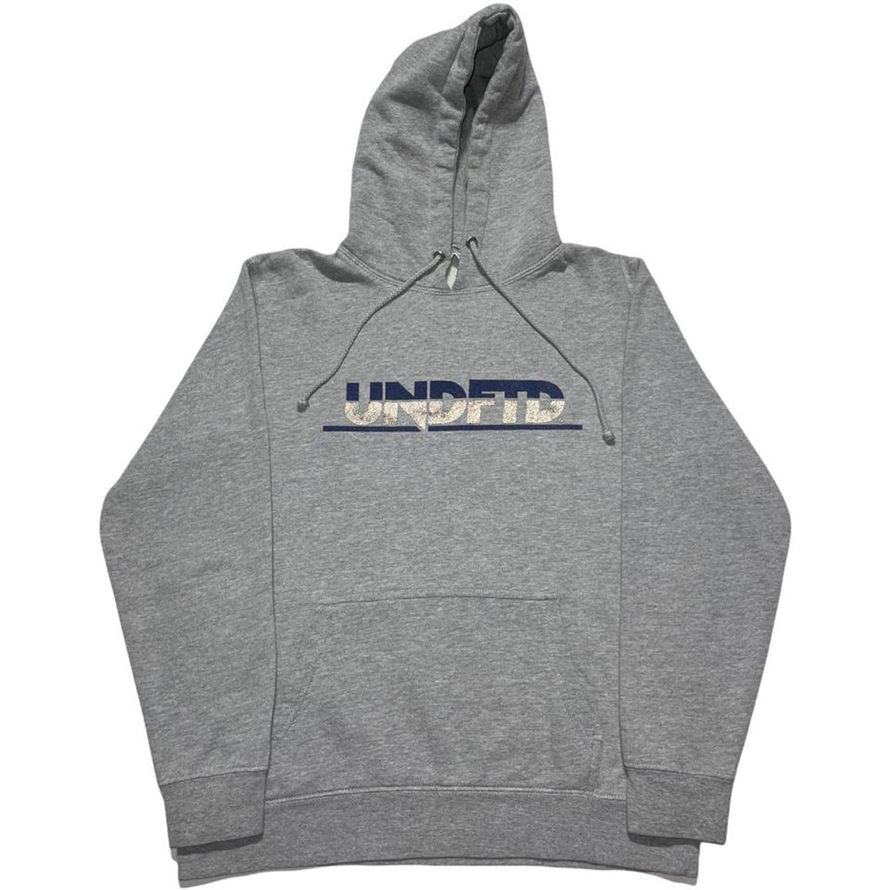 Undefeated Men's Grey and Blue Hoodie (2)