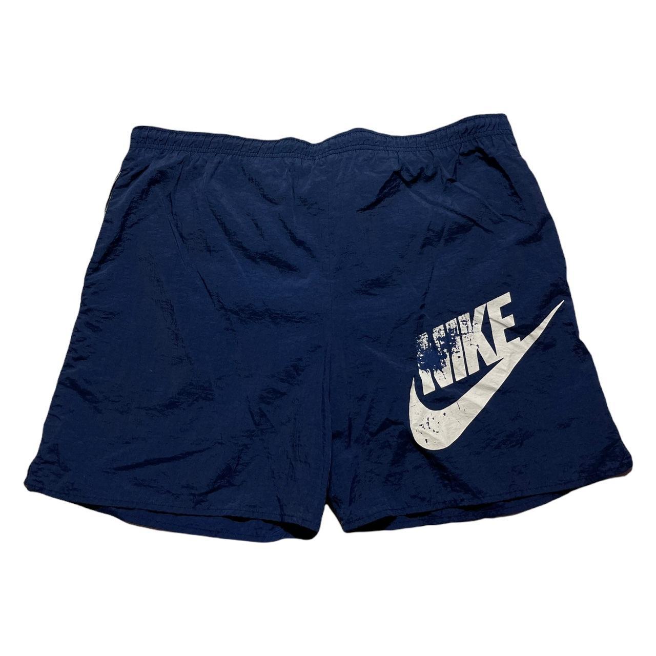 navy blue nike swim trunks