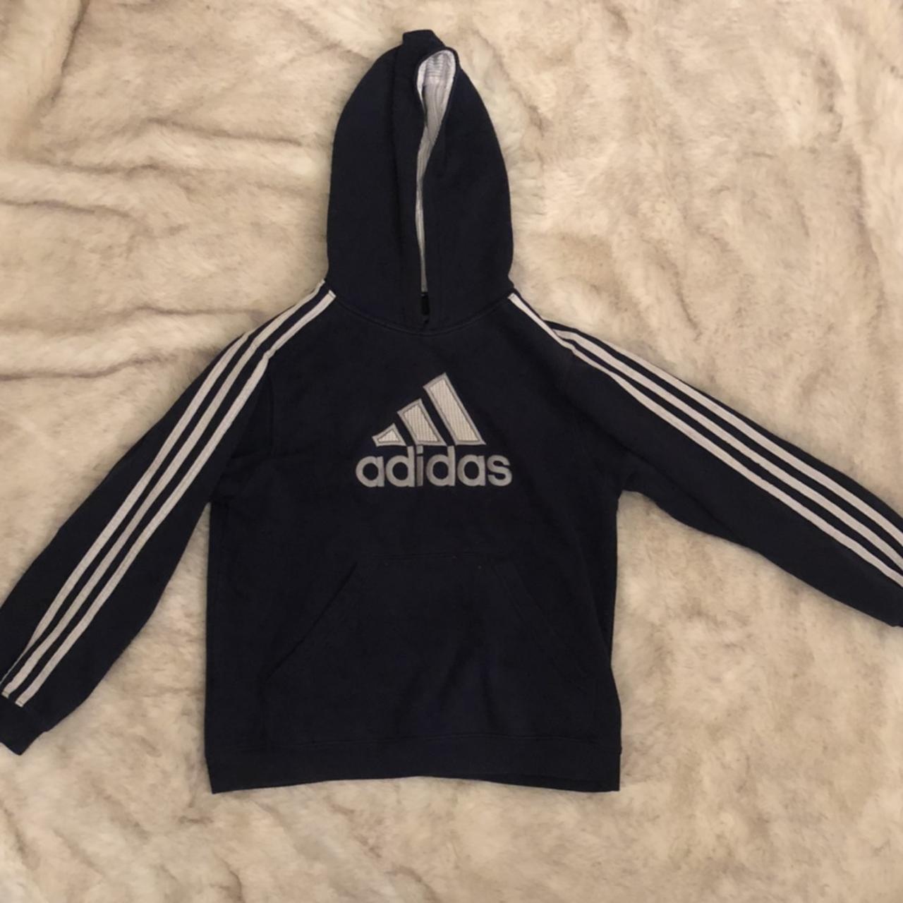 Vintage Adidas Hoodie / Sweatshirt in navy. My... - Depop