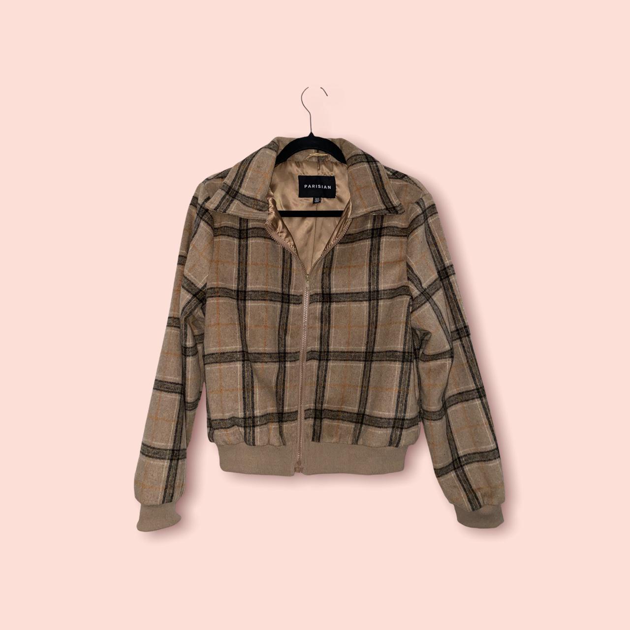 bomber jacket with plaid inside