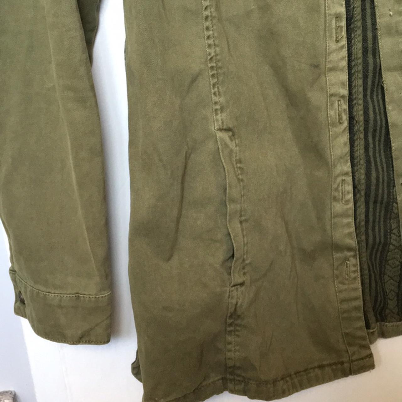 Combat Tribal Aztec Military Jacket Green combat... - Depop