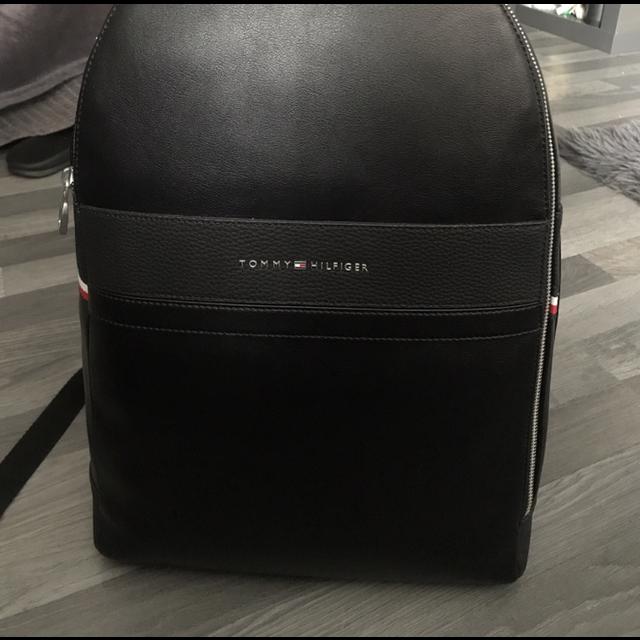 tommy hilfiger business leather backpack