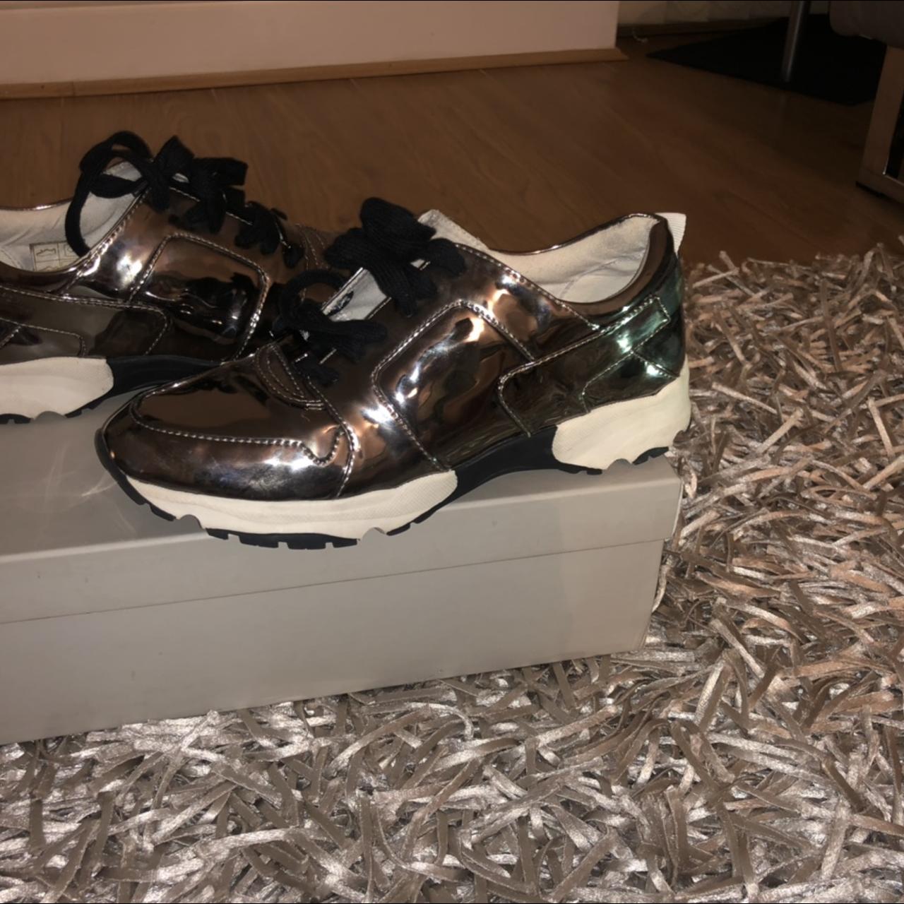 carvela silver trainers