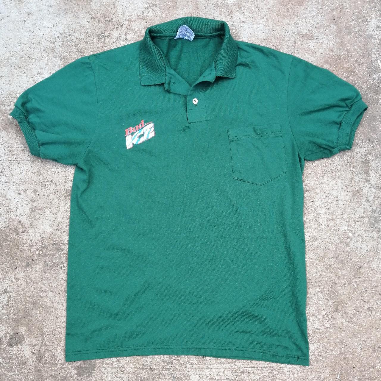 Polo shirt in forest green color, size medium.... - Depop