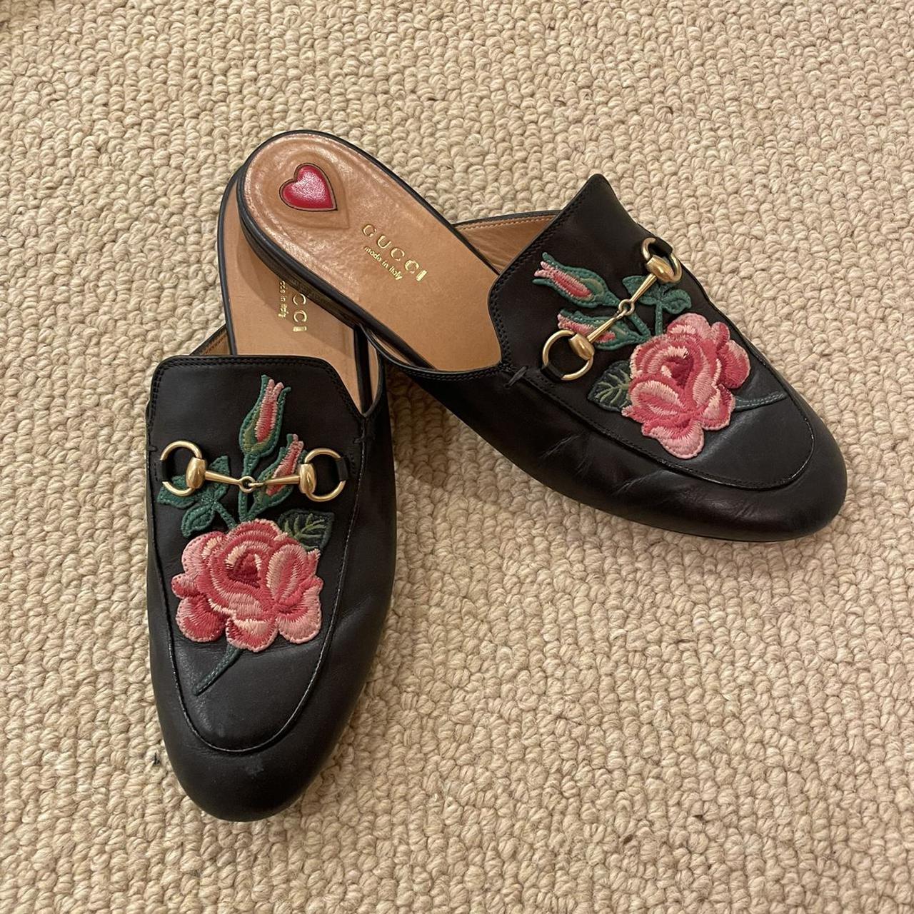 gucci rose mules