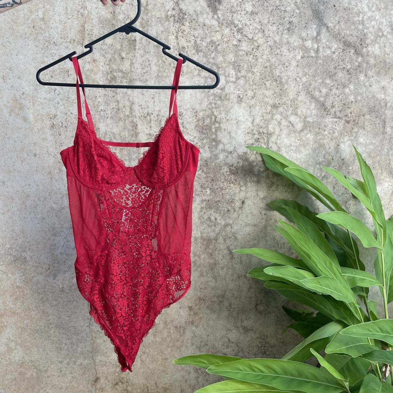 Red lace bodysuit from Glassons ️ #glassons - Depop