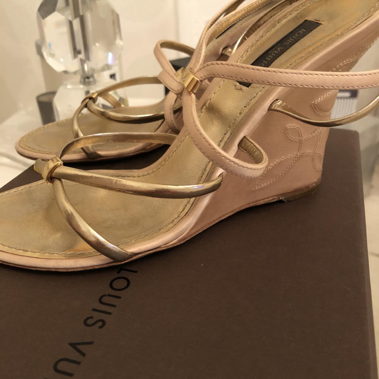 Beautiful authentic Louis Vuitton wedge sandals. - Depop