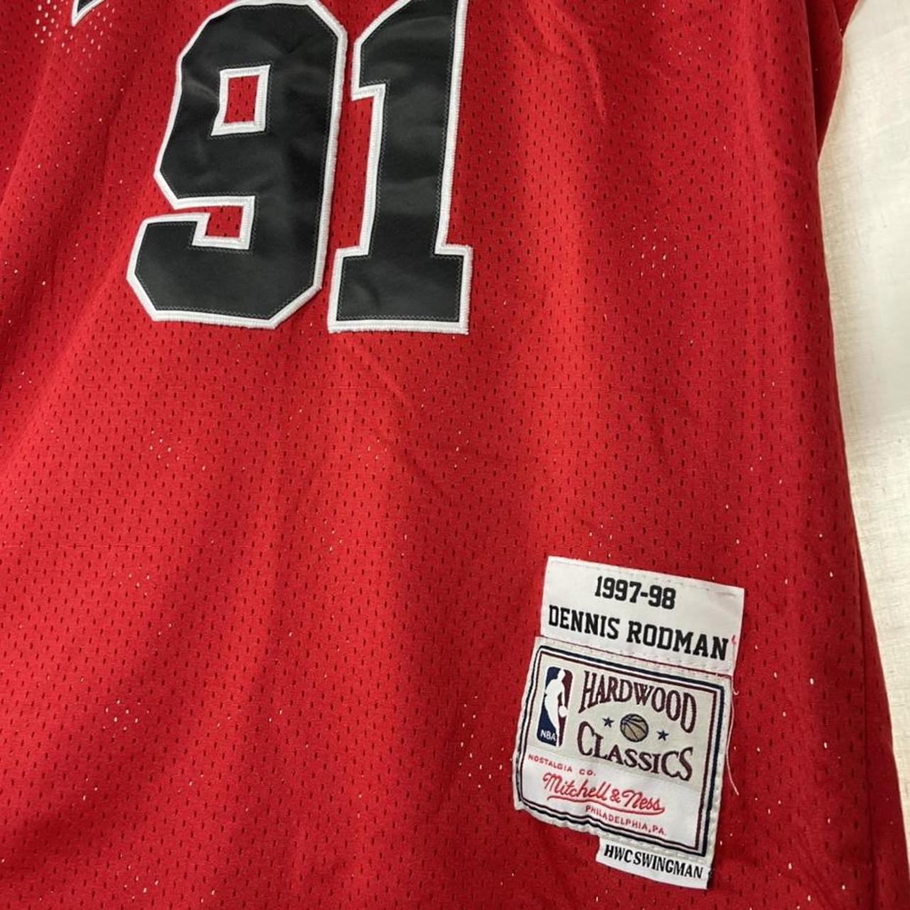 Red Chicago Bulls NBA Finals 1997-98 PLAYER ID -... - Depop