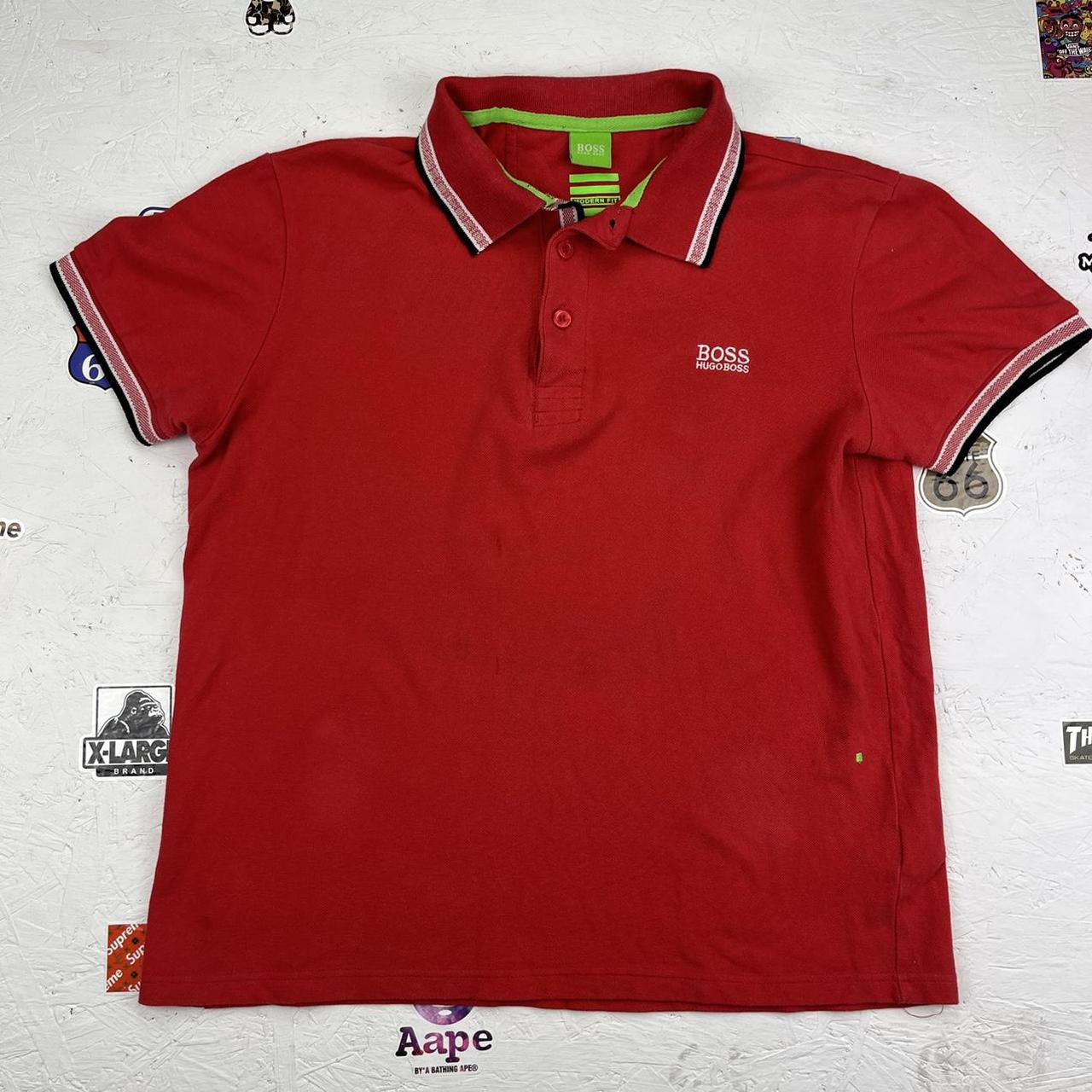 Hugo Boss Men's Red Poloshirts Depop