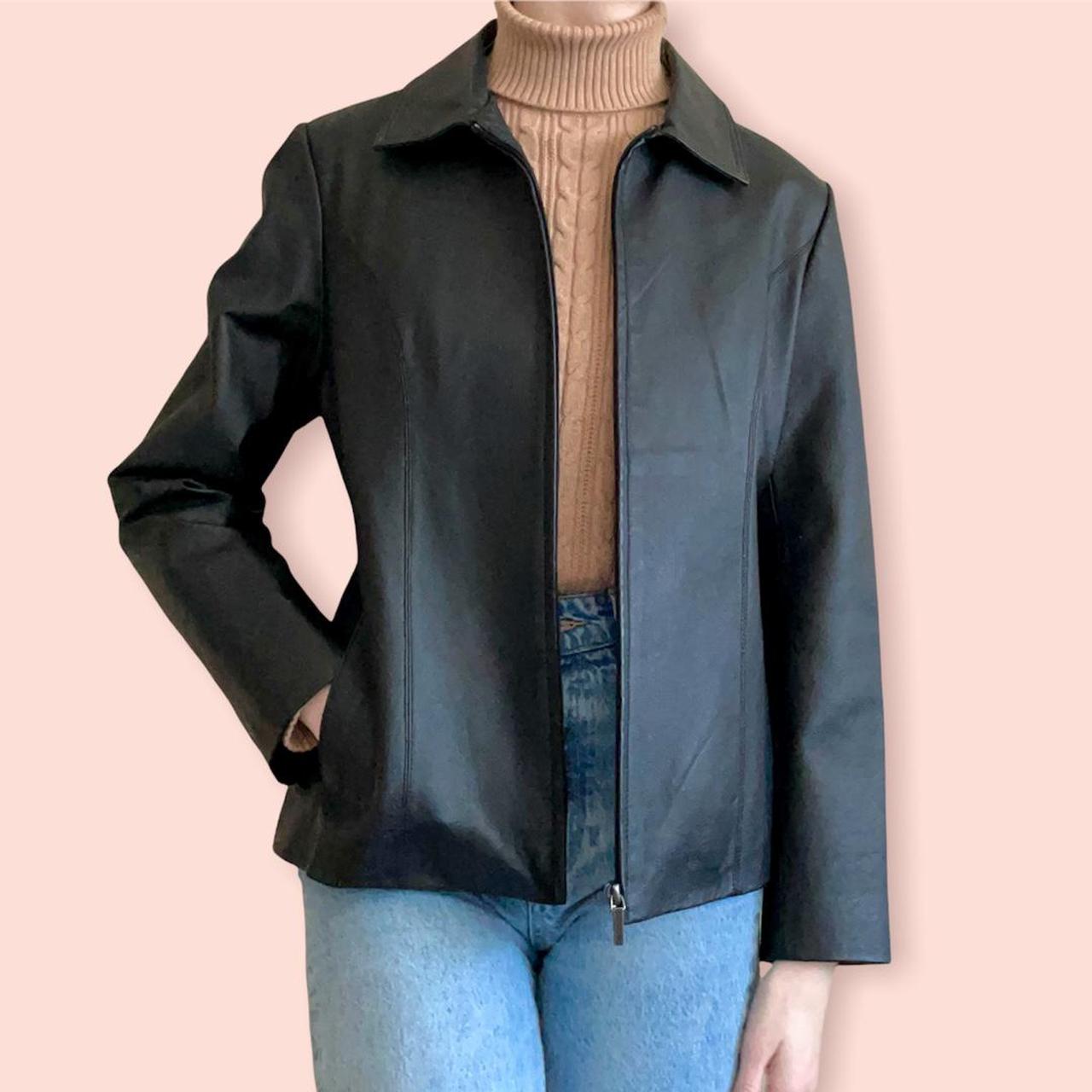 worthington leather jacket with belt