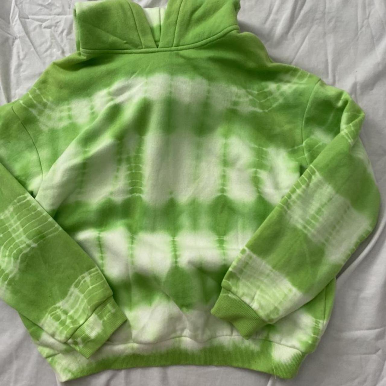 White and lime green hoodie Clearance