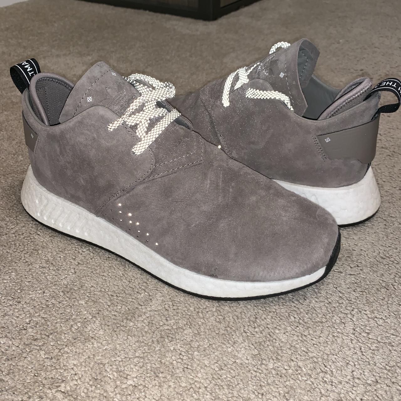 Adidas originals nmd c2 shop sneakers in taupe suede