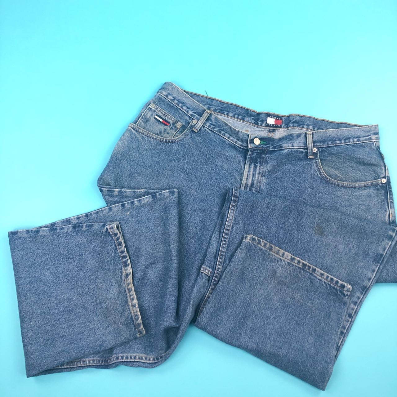 Vintage 90s Tommy Hilfiger Baggy Jeans Classic blue... - Depop