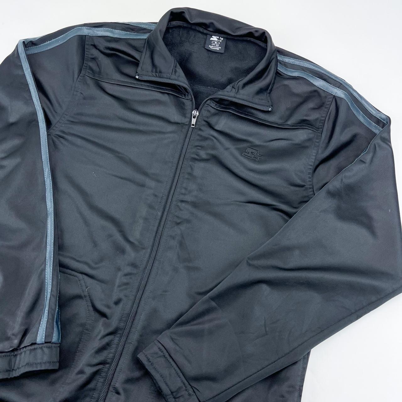 Vintage Starter Track Jacket Black & dark grey... Depop