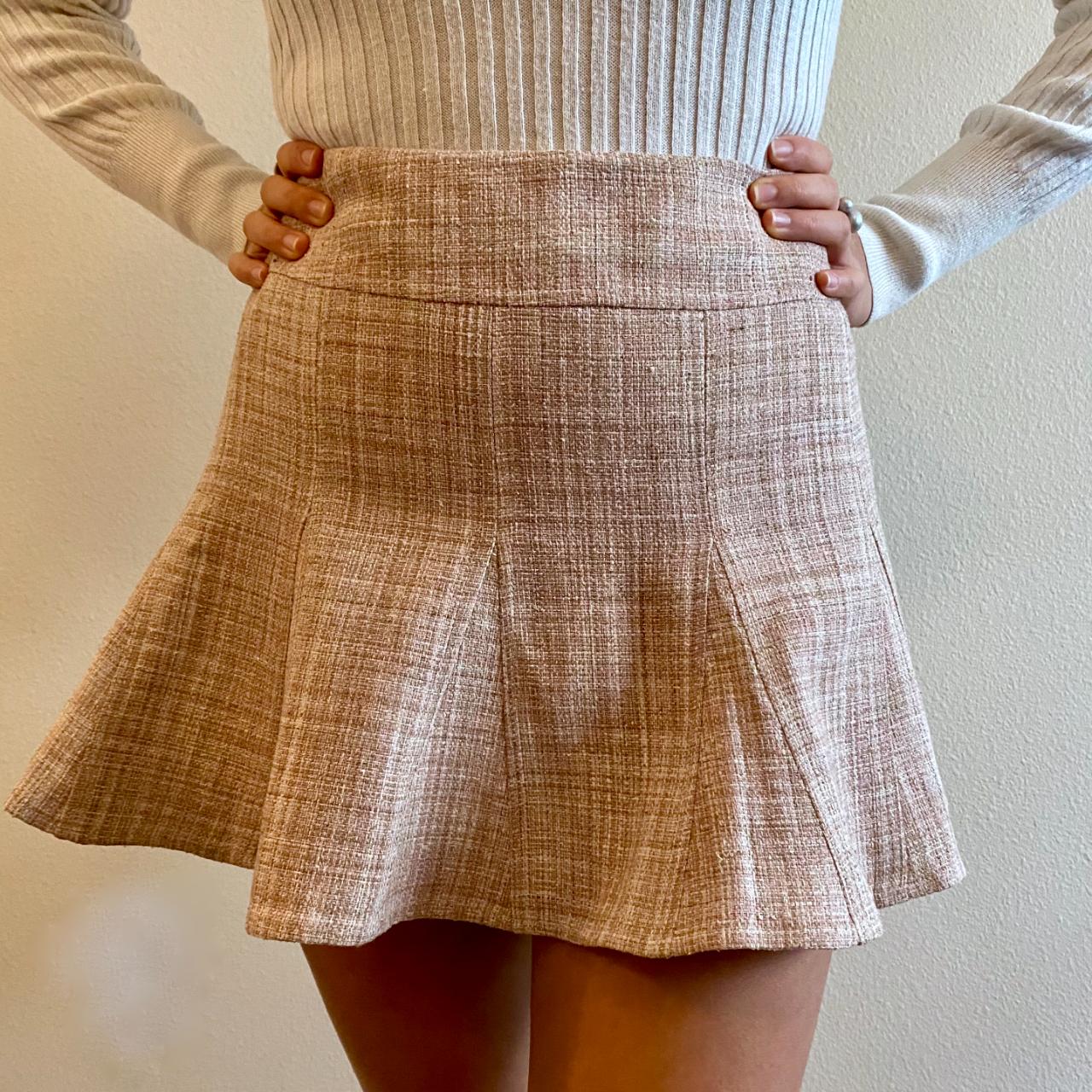 BCBG MAXAZRIA Tweed High Waisted Mini Skirt Color