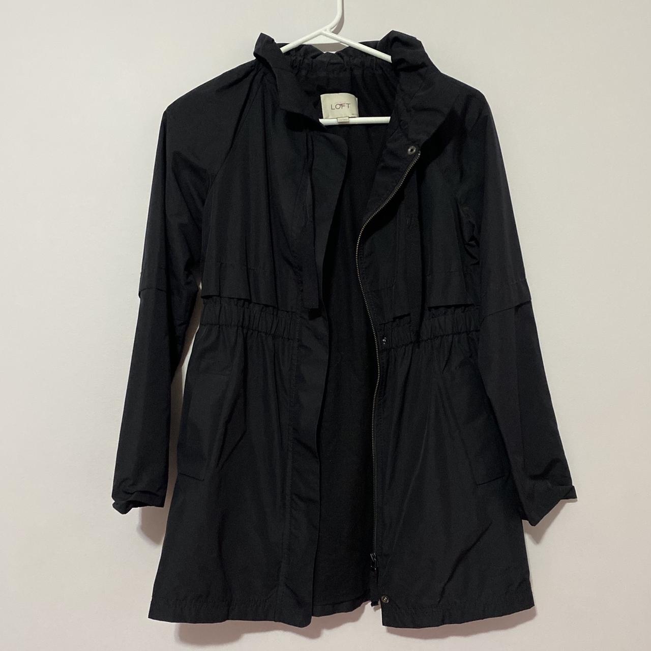 NWOT Ann Taylor Black Rain Jacket, Super