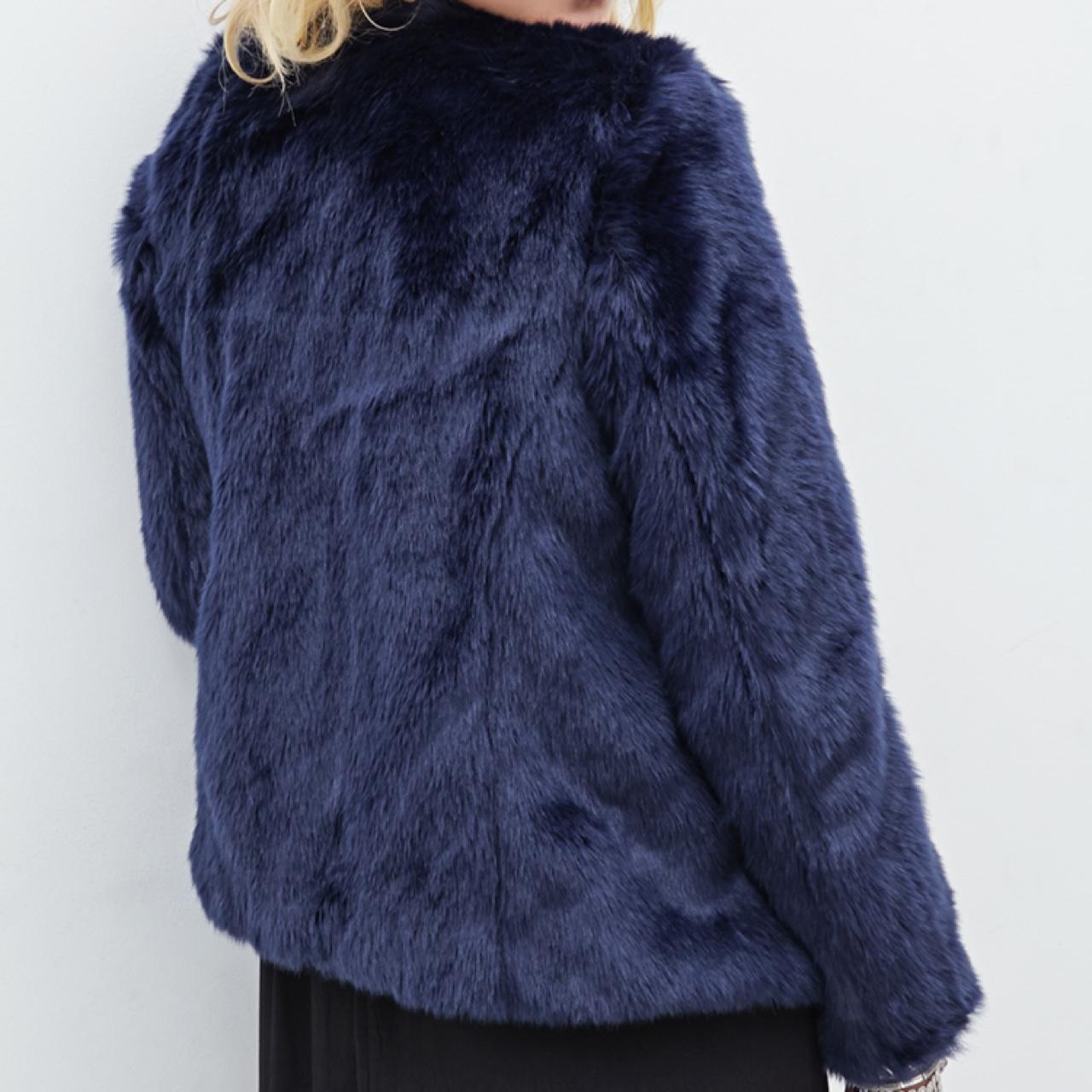 Blue fur coat forever 21 best sale