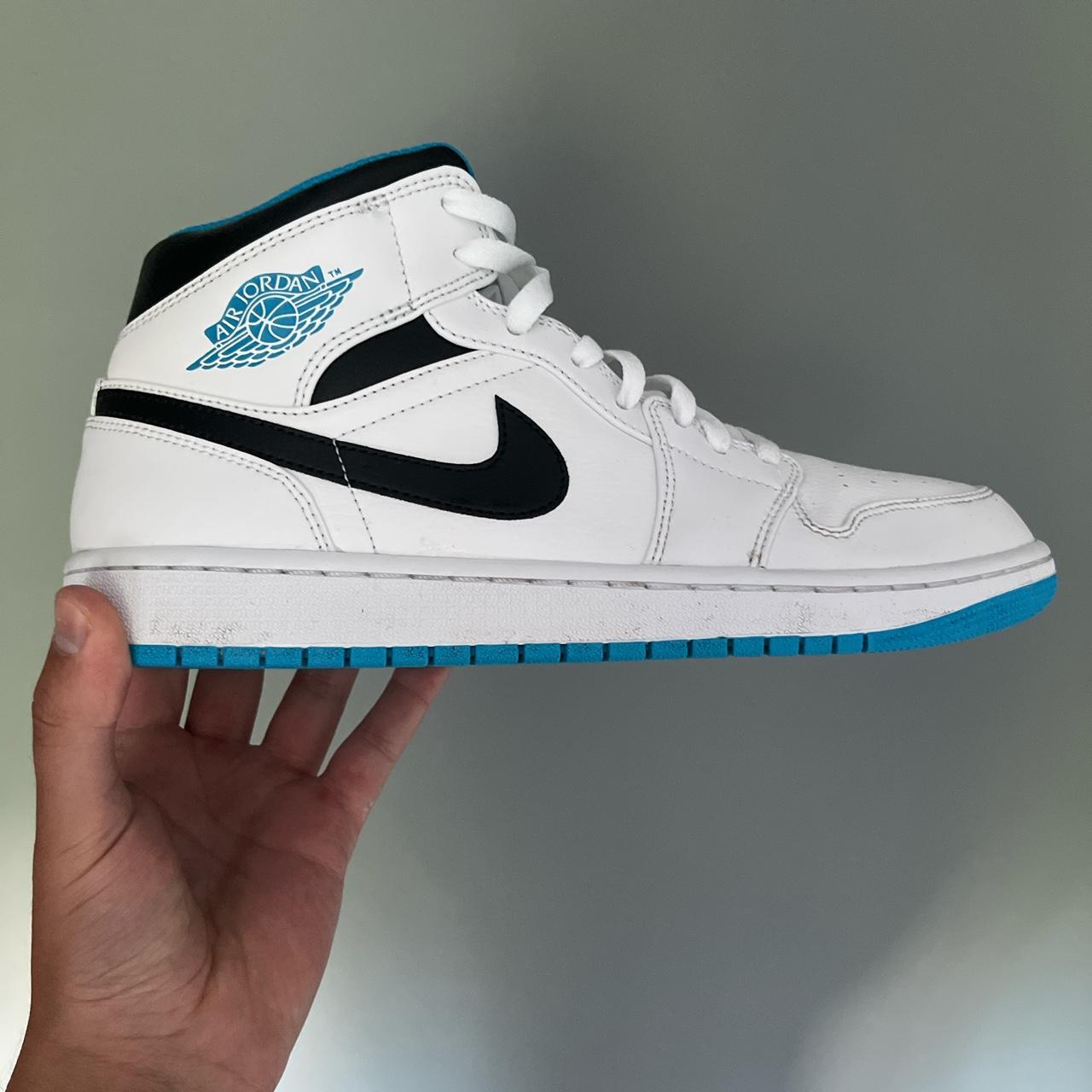 Jordan 1 Mid Laser Blue Size: UK9 Worn once, great... - Depop