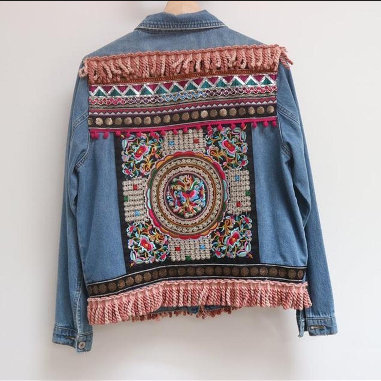 ReWorked// Denim Tassel Jacket, 612 This colorful... Depop