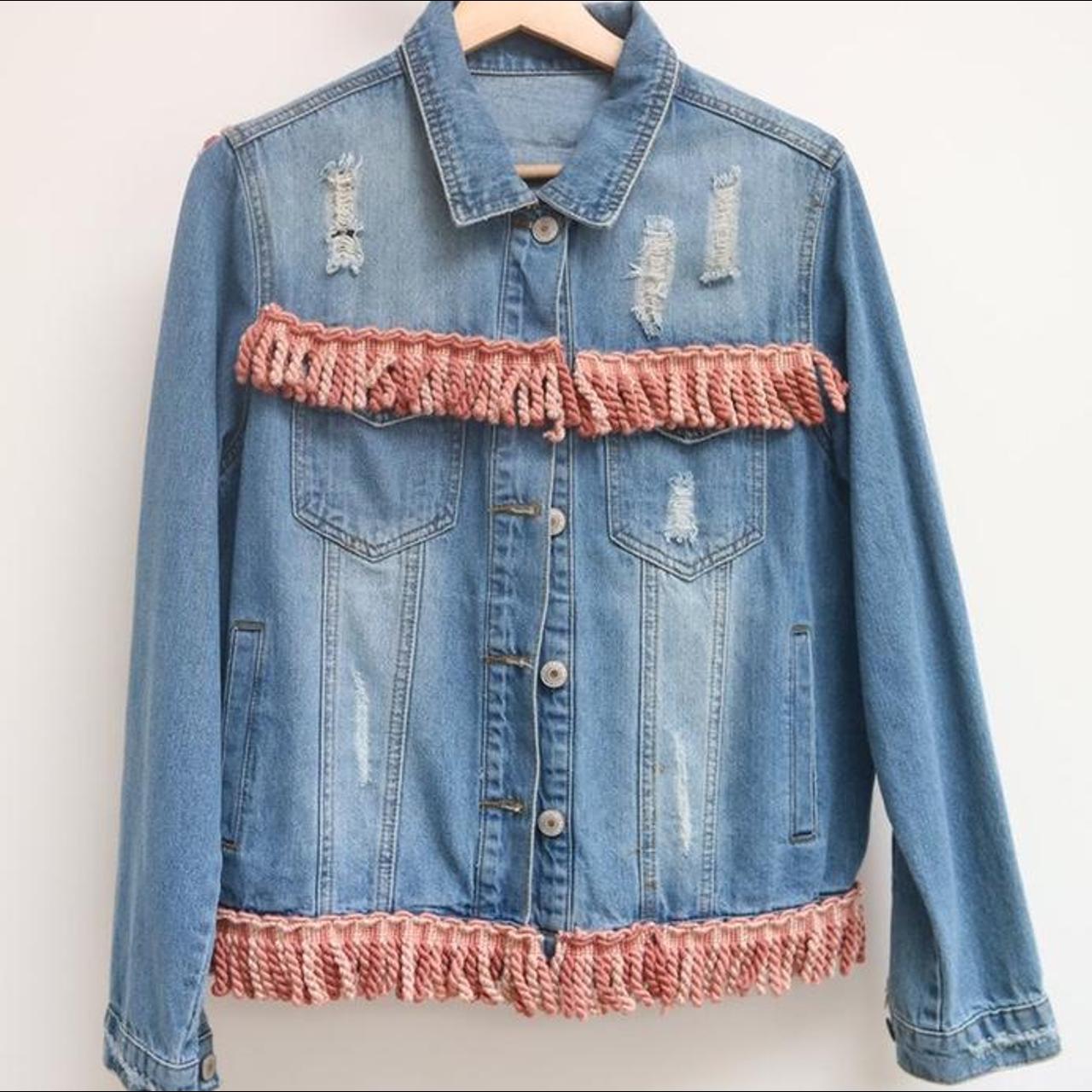 ReWorked// Denim Tassel Jacket, 612 This colorful... Depop