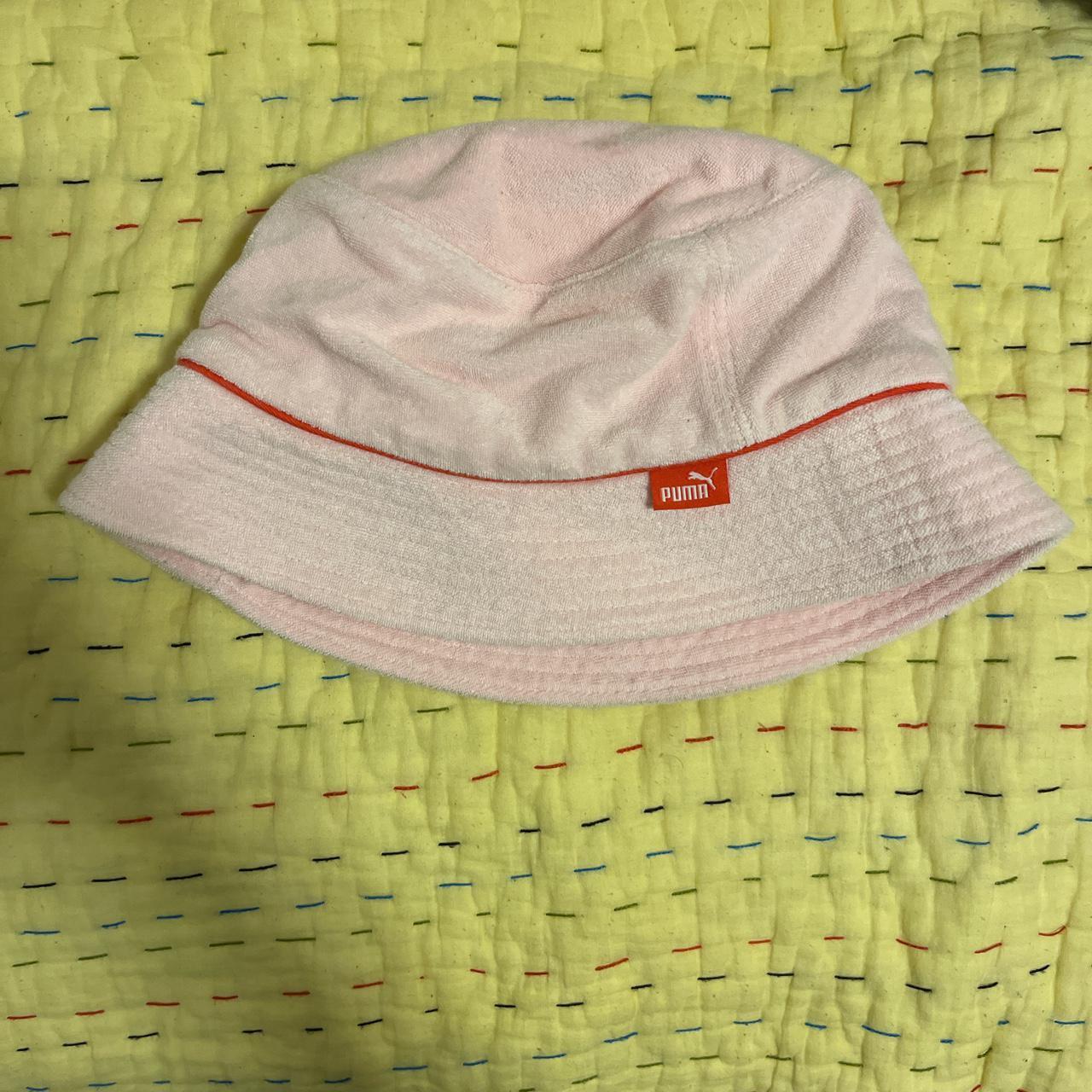 Light pink puma bucket hat in towel material #puma... - Depop