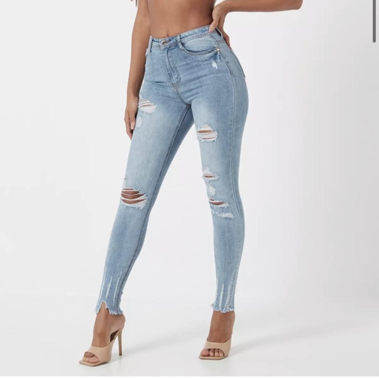 Missguided sinner blue high waisted ripped