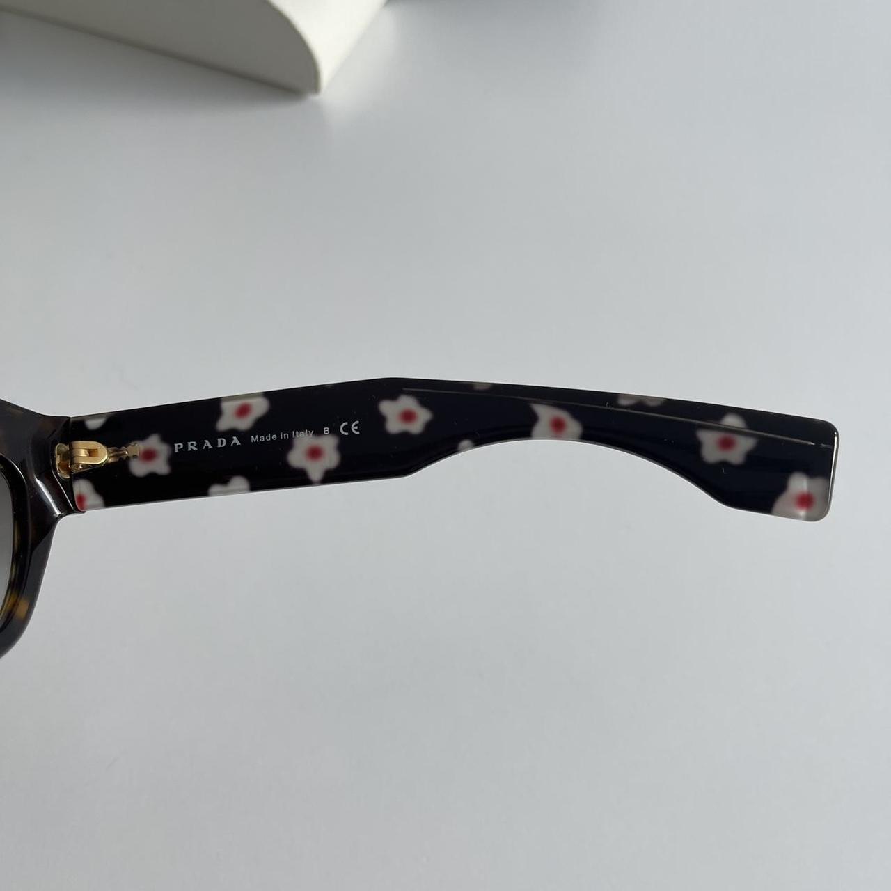 Prada Poeme flower sunglasses black and tortoise Depop