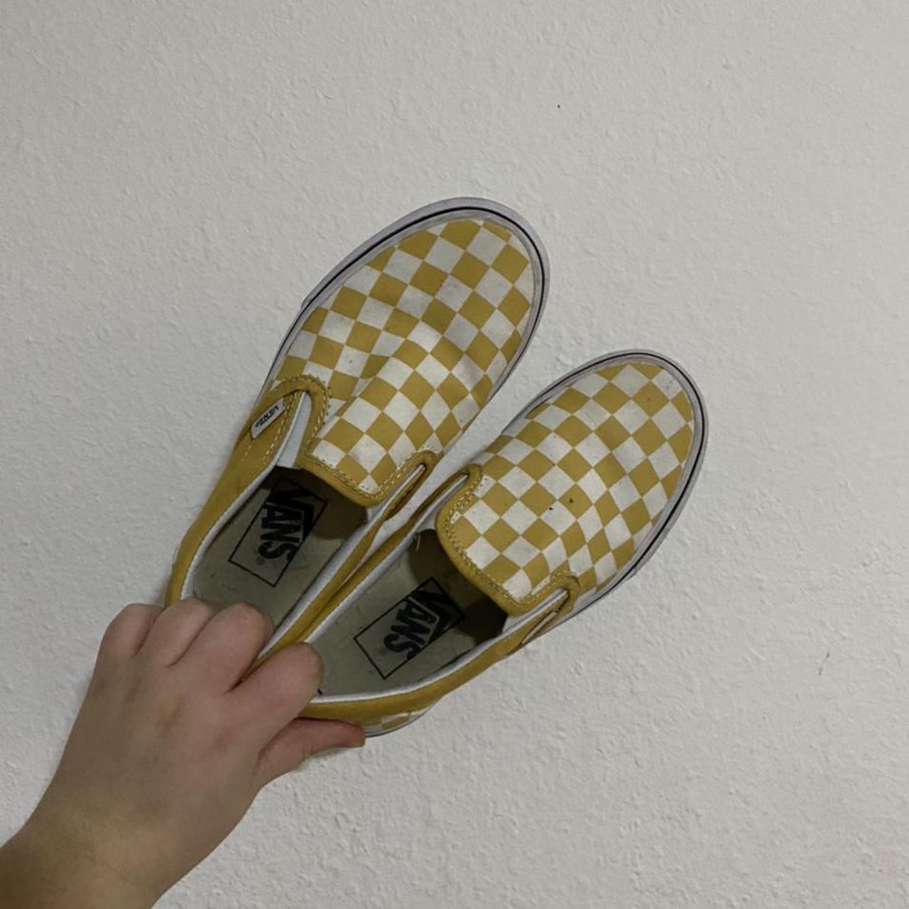 yellow checkered vans mens