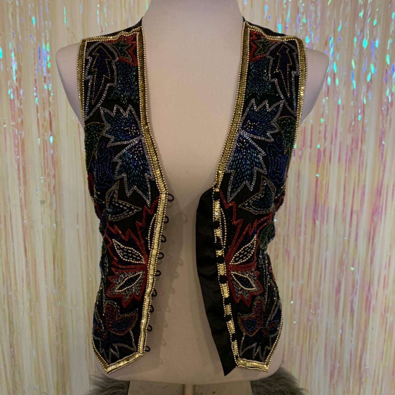 Vintage sequin vest, can be worn as a top #vintage... - Depop
