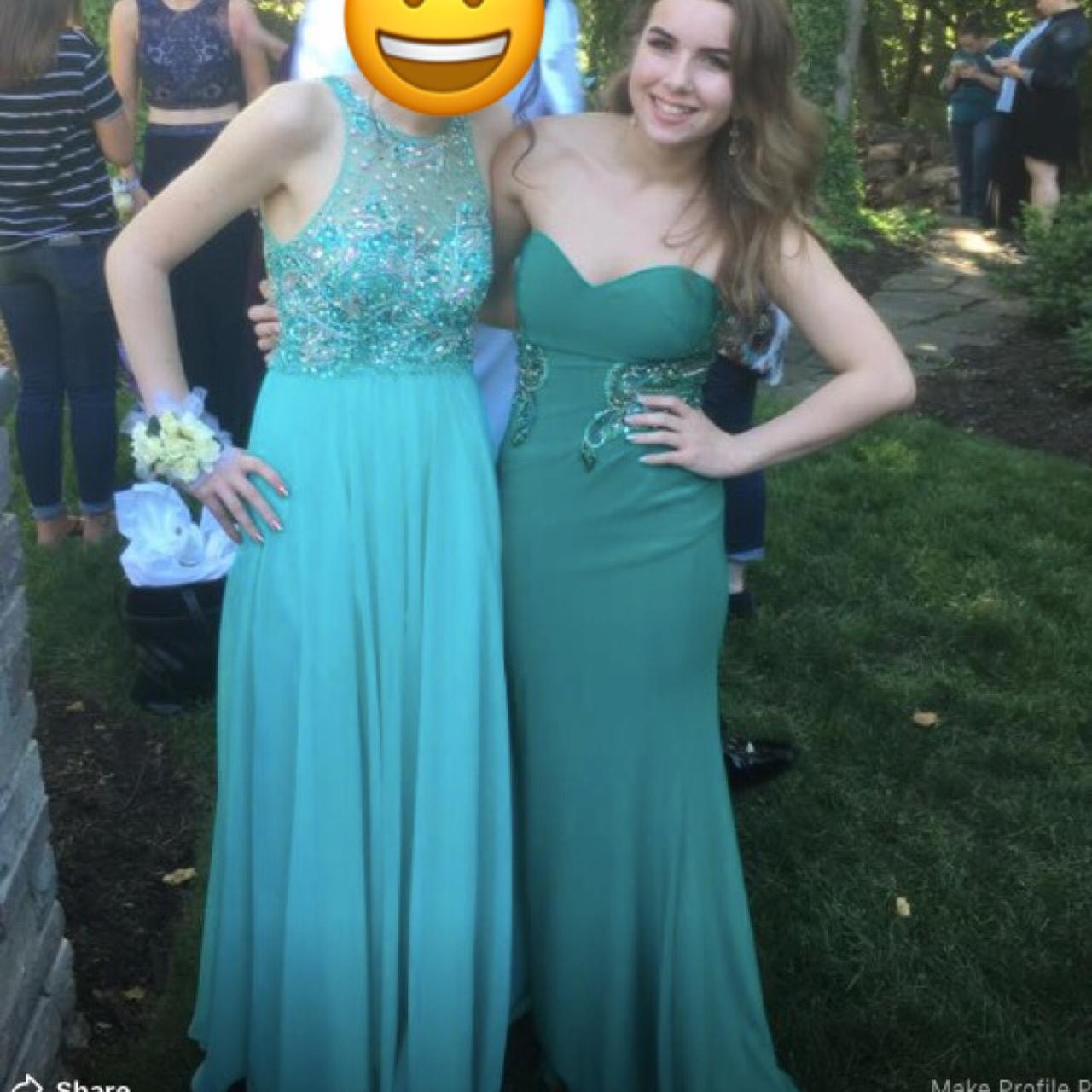 Beautiful green prom dress worn once bought for 500... - Depop