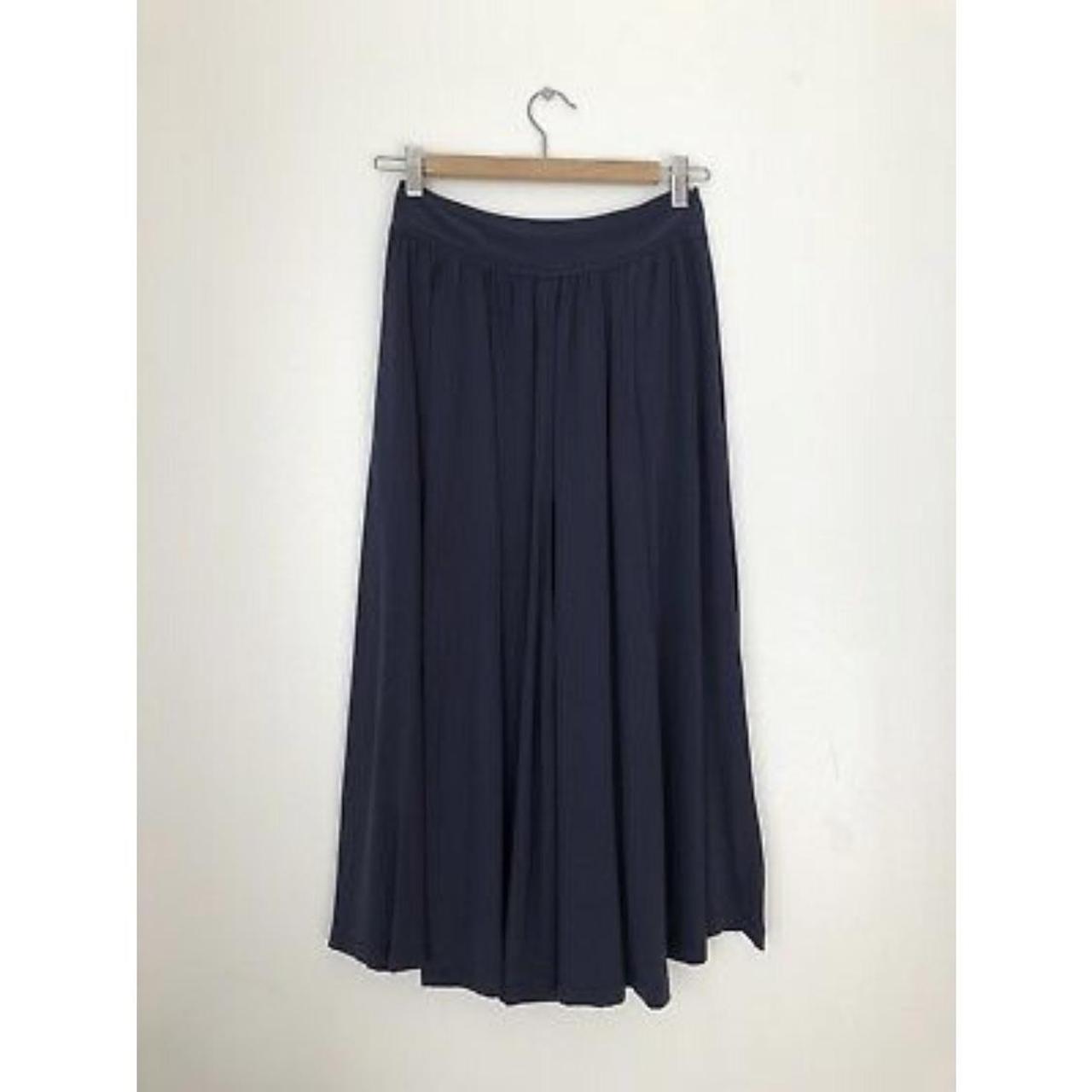 Navy blue silk skirt by Apiece Apart. In good... - Depop