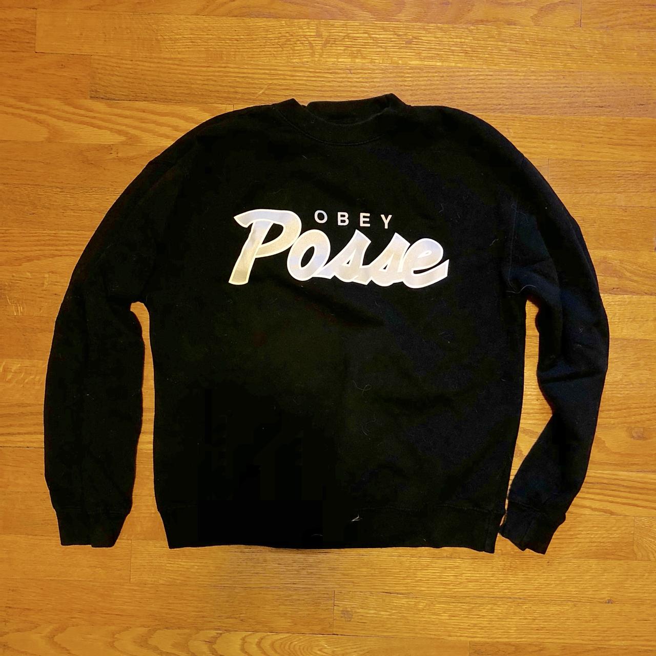 Obey Posse crew neck sweatshirt. Black sweatshirt